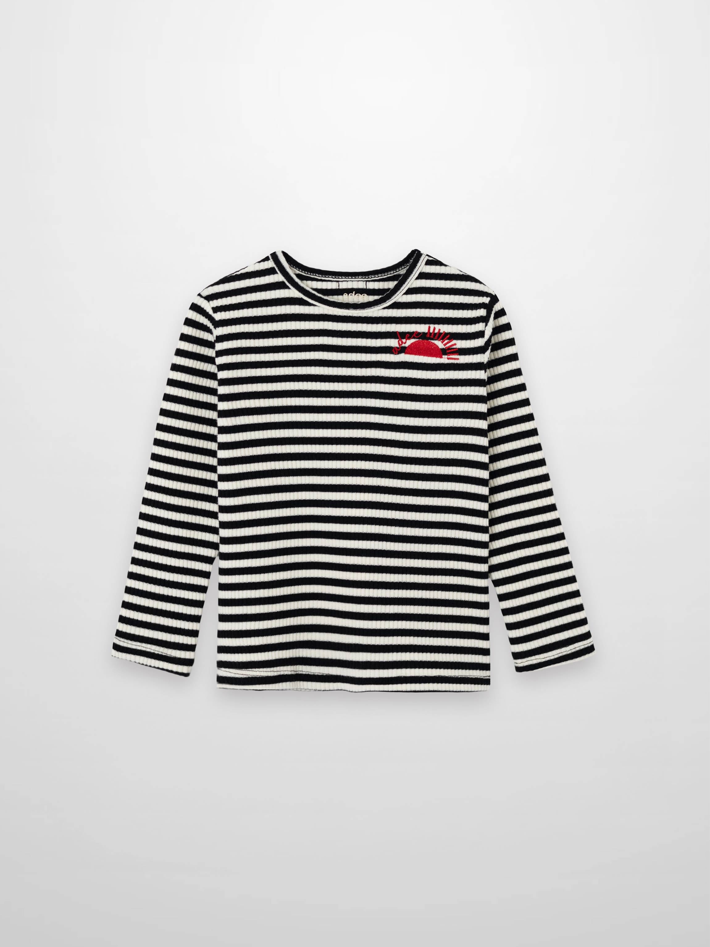 Striped Crew Neck T-Shirt - Black & White