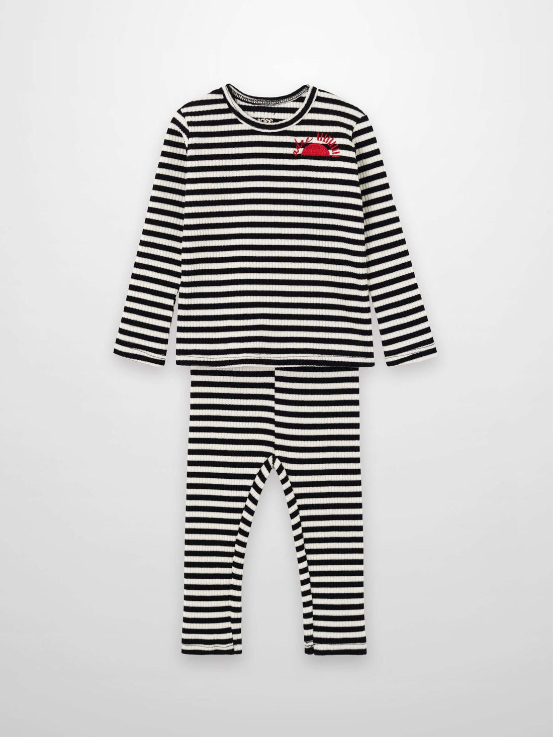 Striped Leggings Set - Black & White