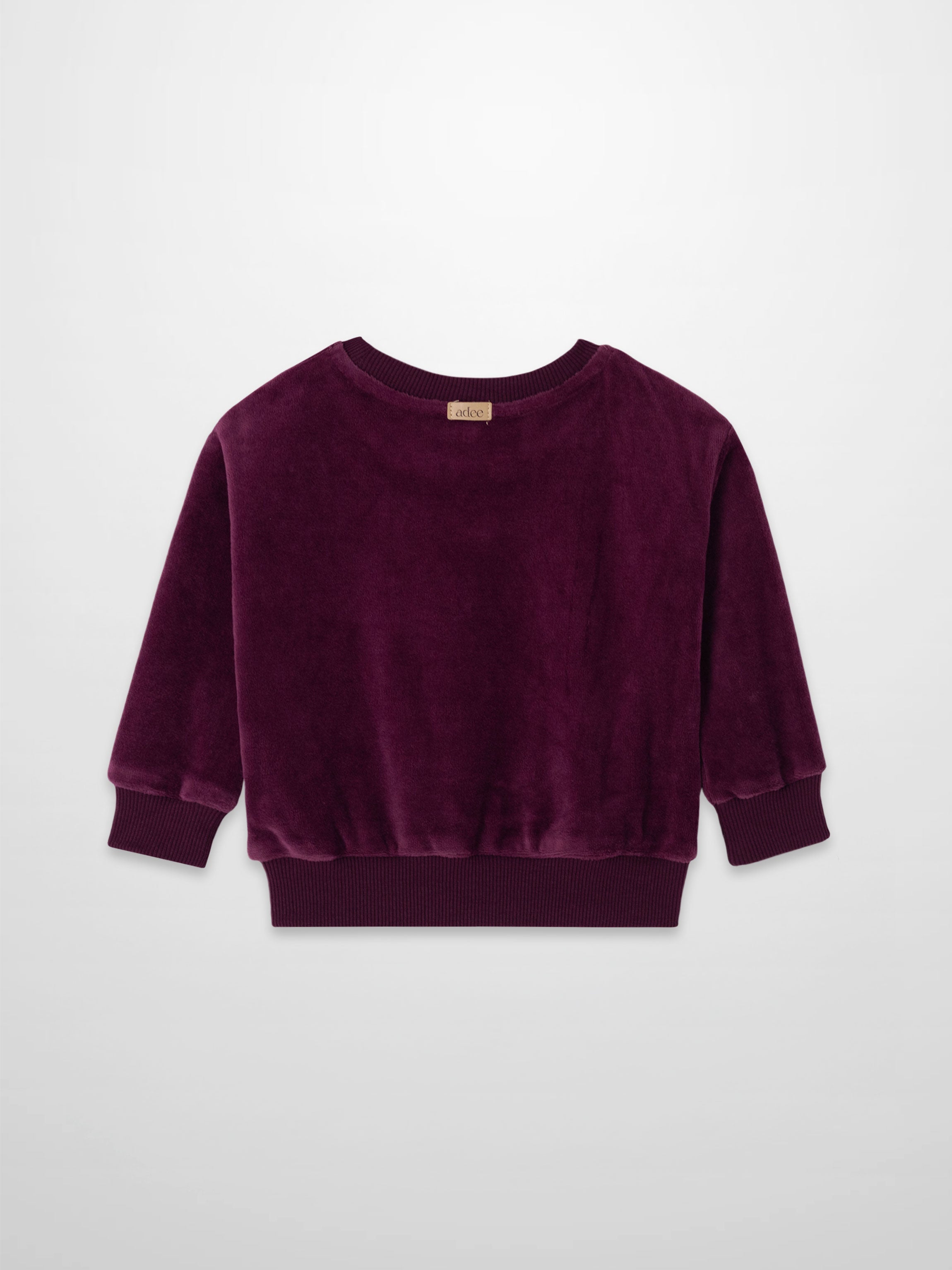 Velour Logo Sweatshirt - Burgundy