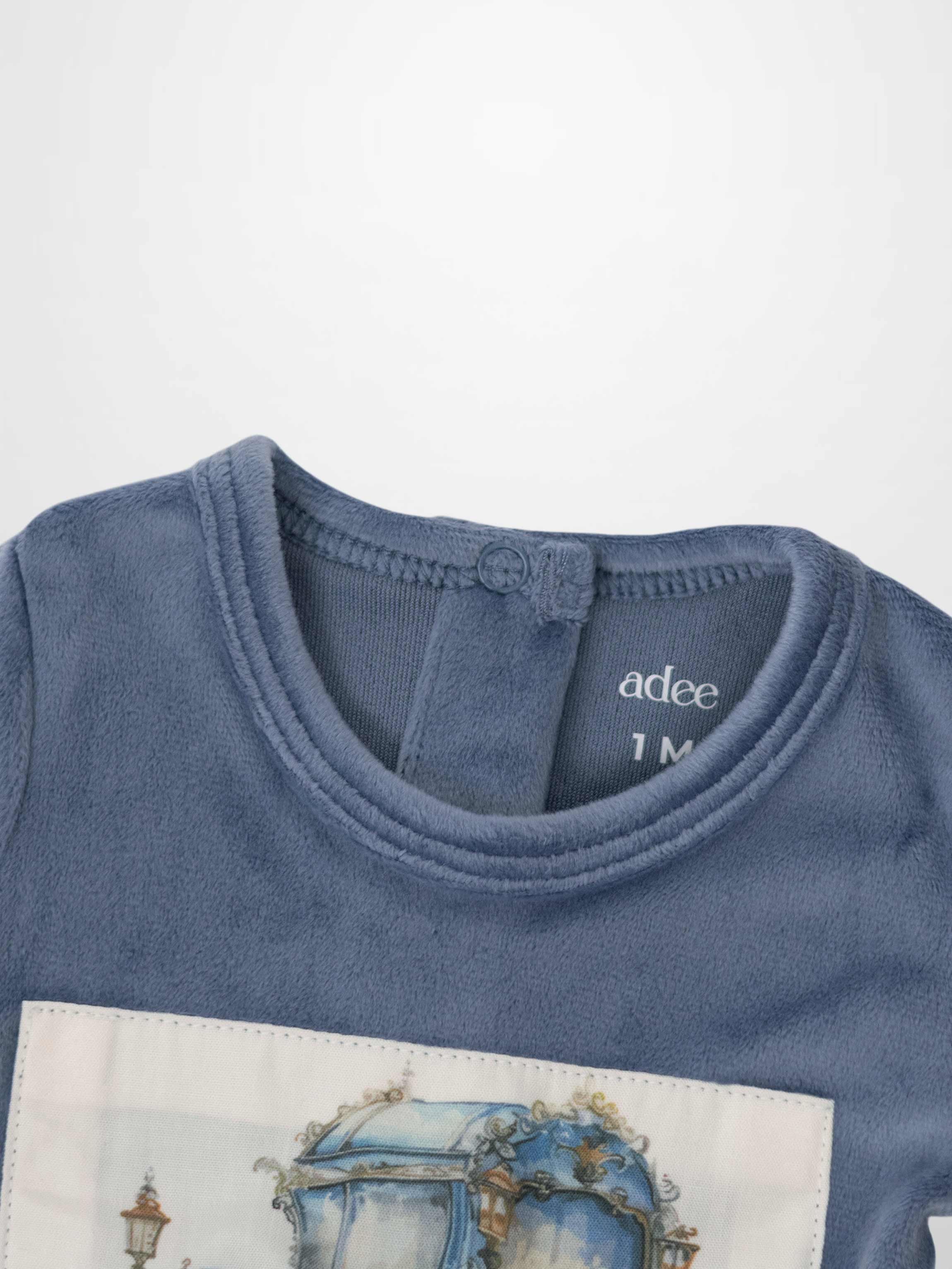 Velour Carriage Stretchy - Blue