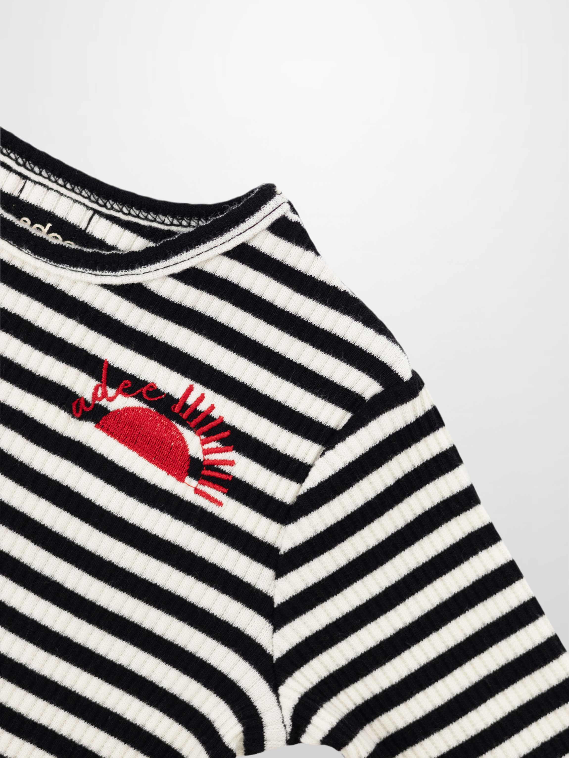 Striped Crew Neck T-Shirt - Black & White