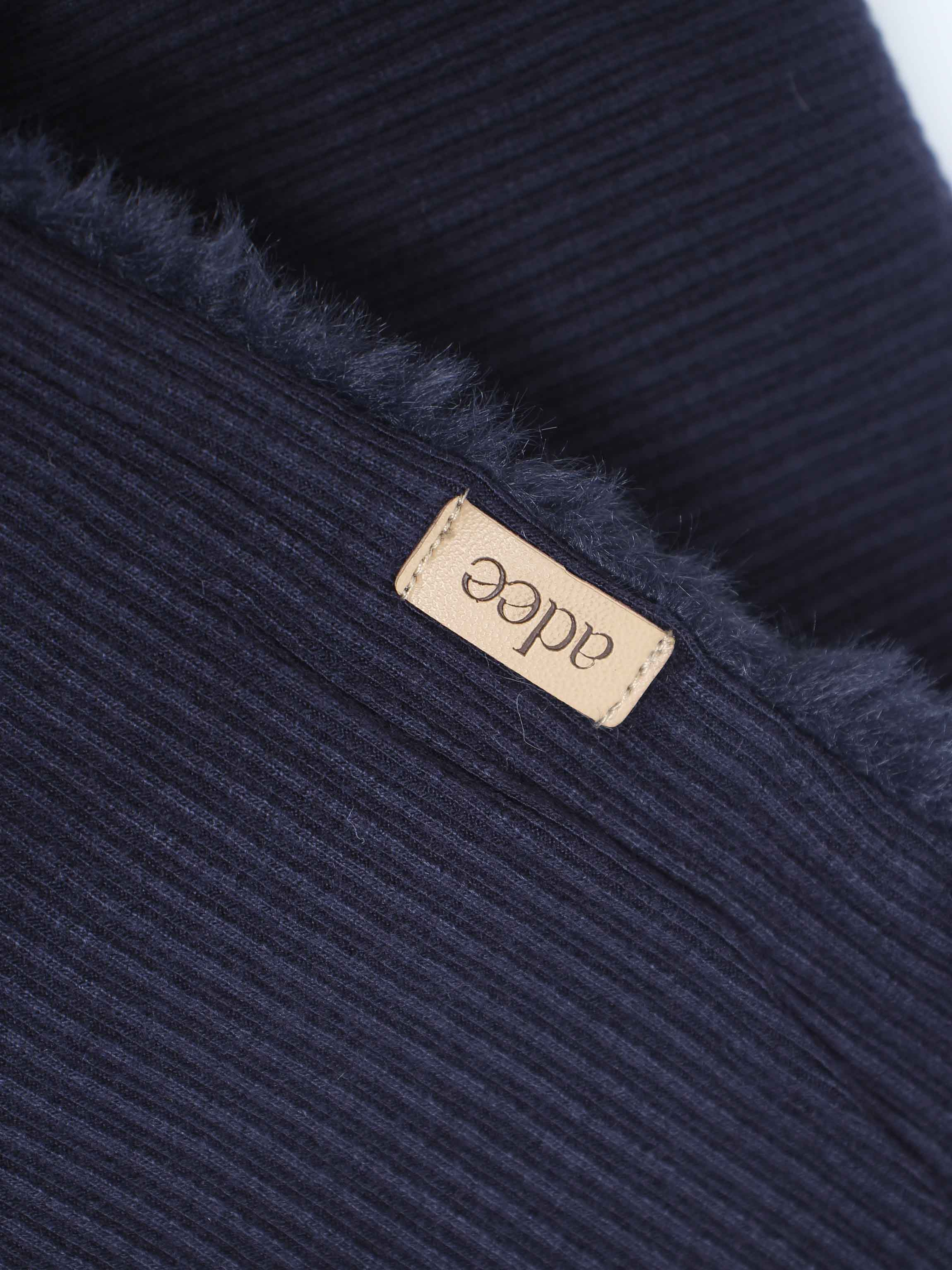Plush Fur Blanket- Navy
