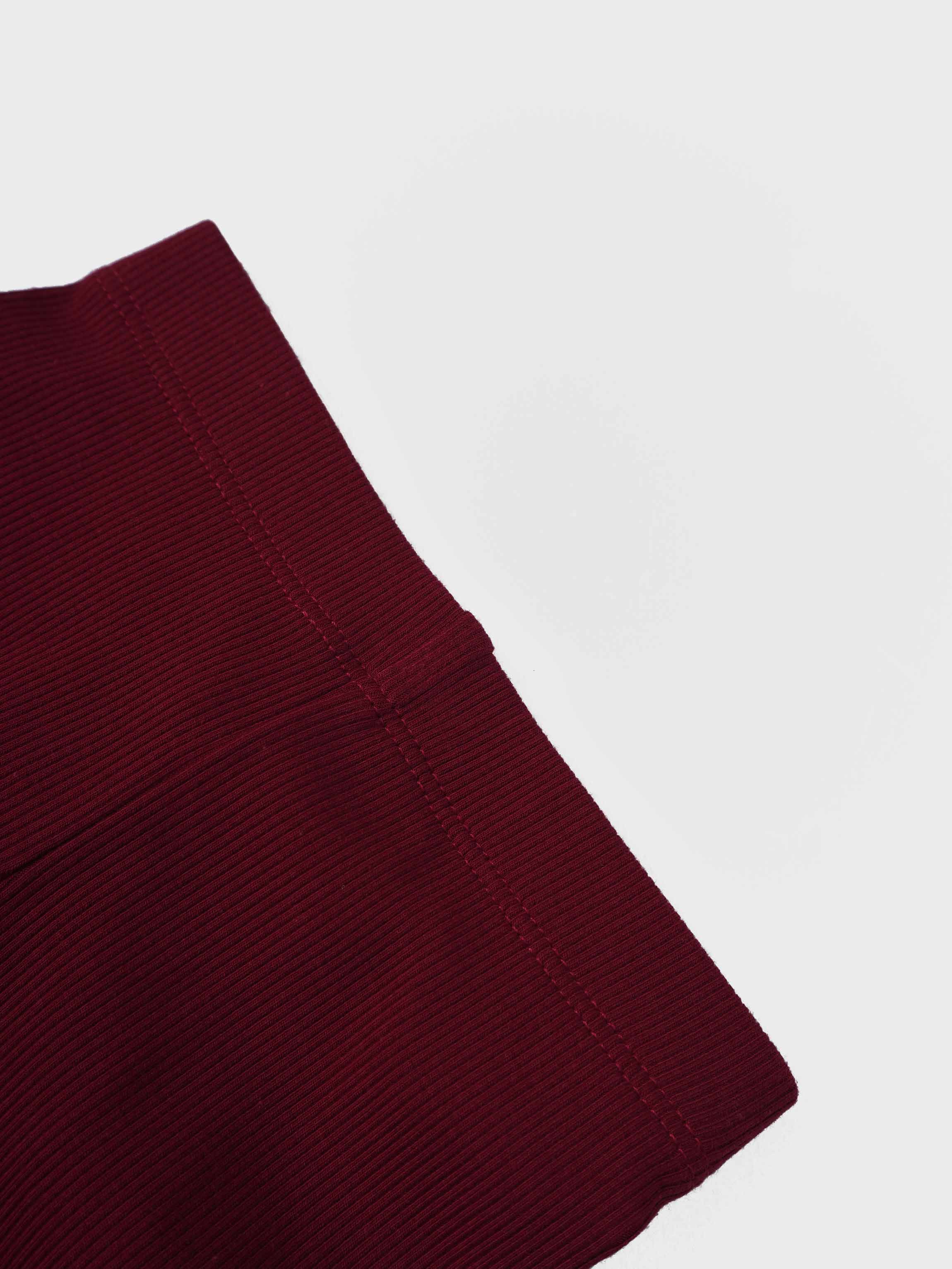 Ribbed Leggings - Burgundy