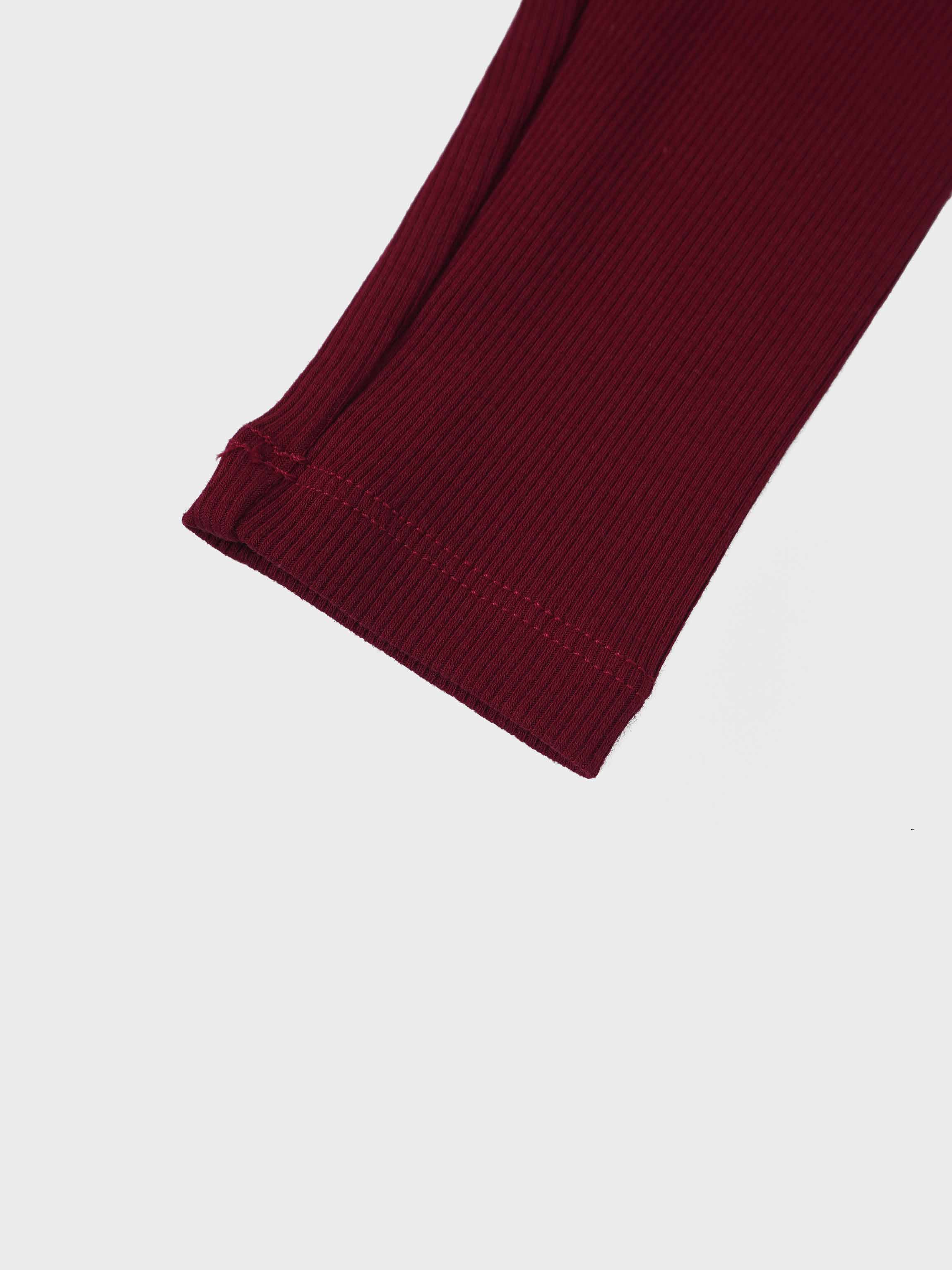 Ribbed Leggings - Burgundy