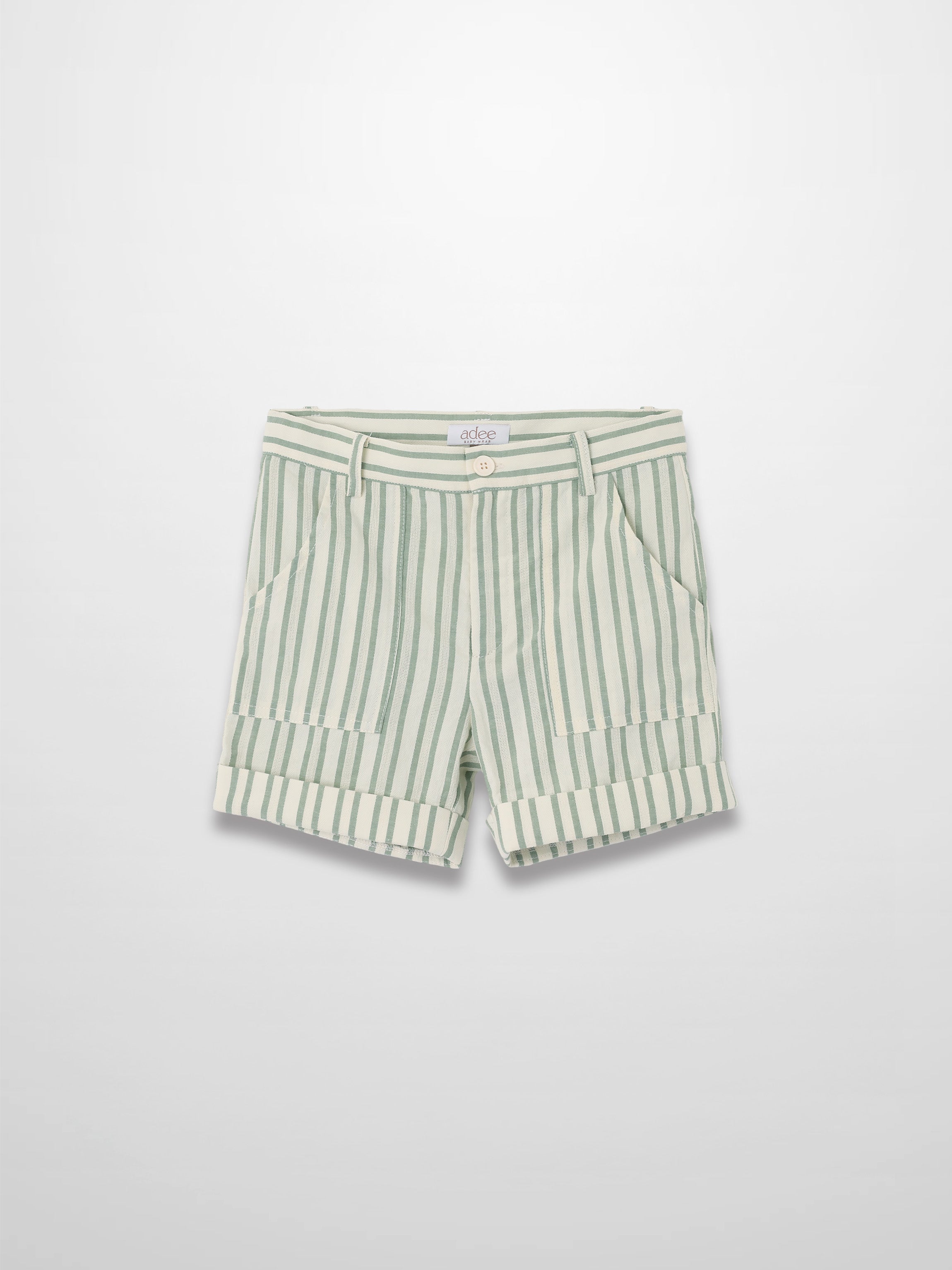 Green Striped Shorts