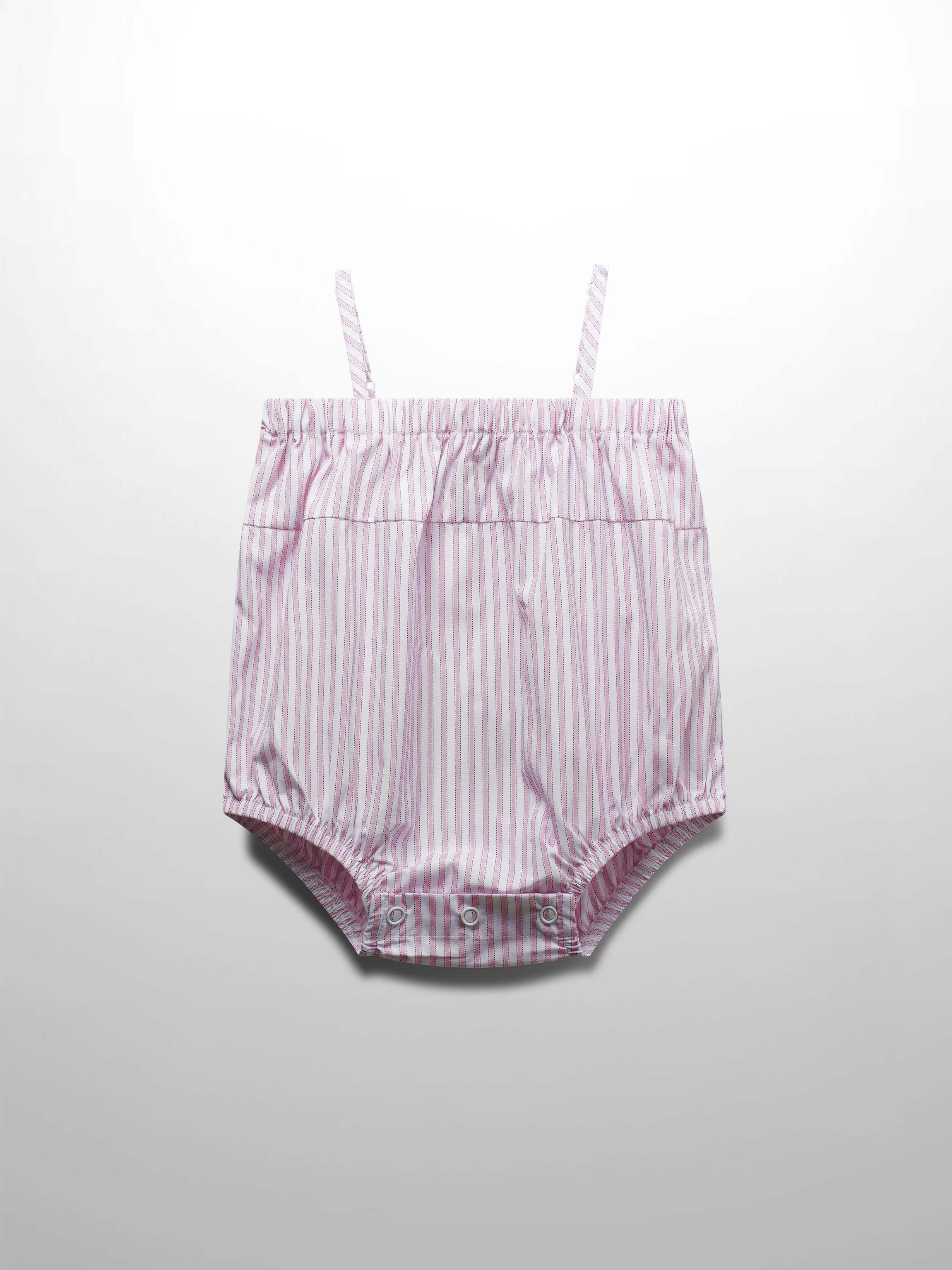 Light pink striped baby romper