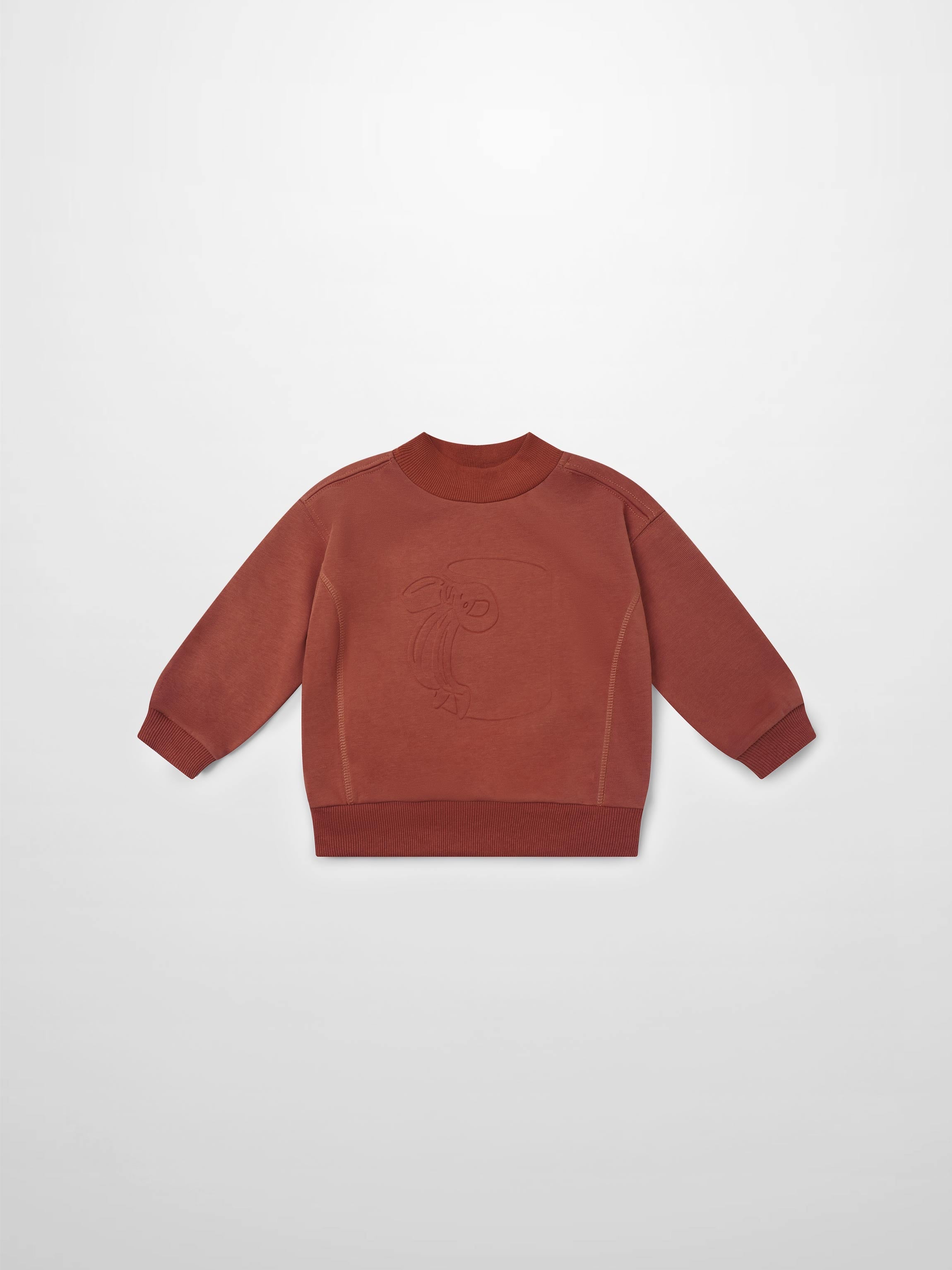 Embossed Mug Sweatshirt - Rust
