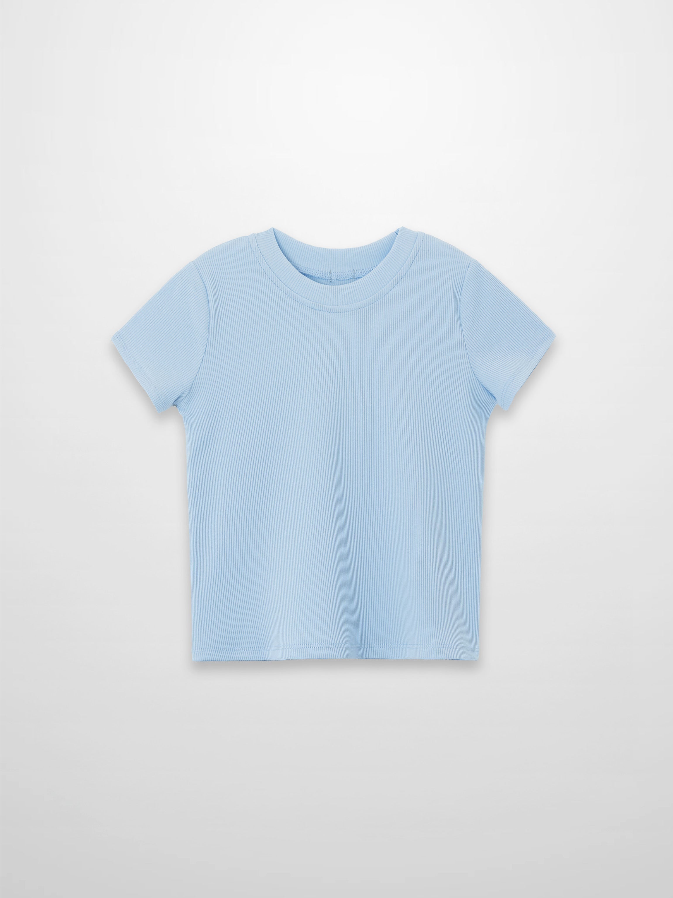 Thin Ribbed T-Shirt - Light Blue