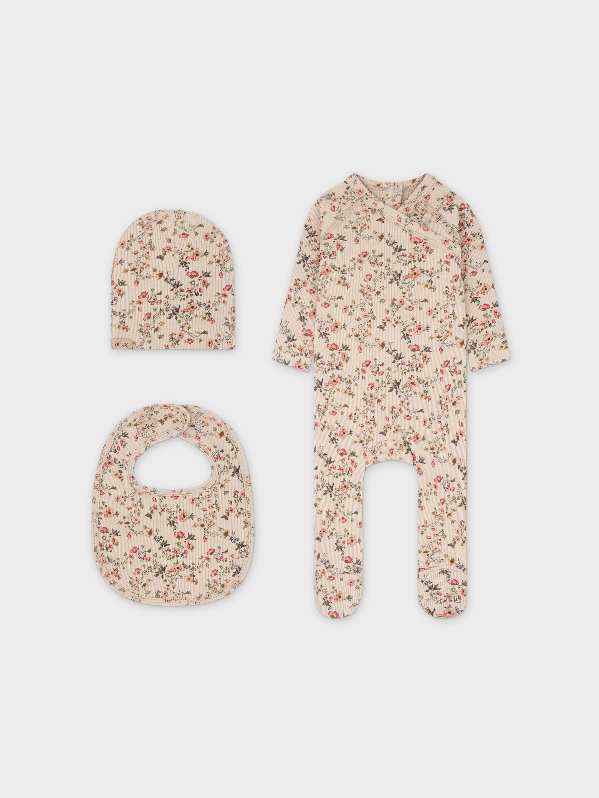 Butterfly Garden Stretchy, Beanie & Bib