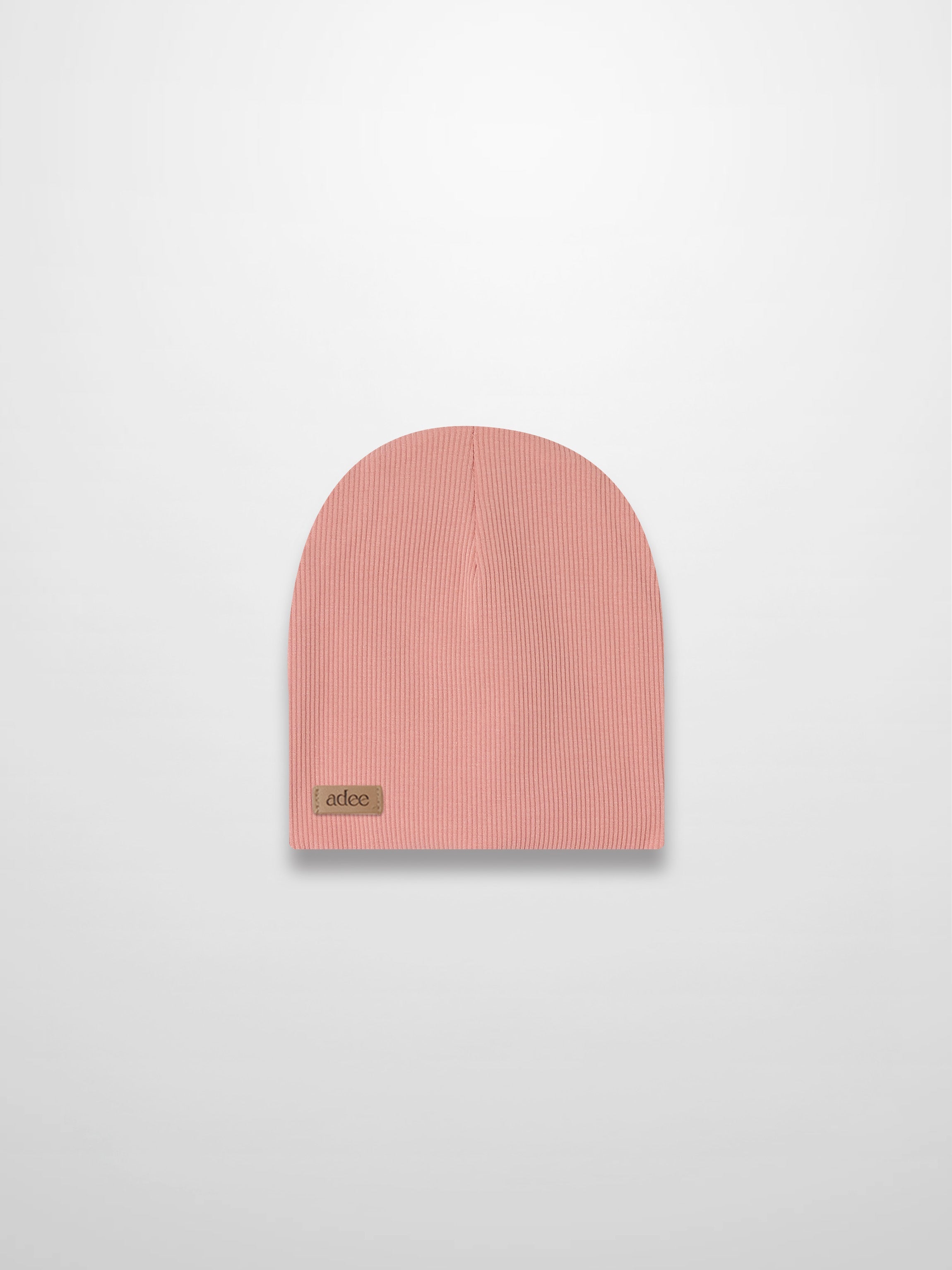 Thin Ribbed Beanie-Light Pink