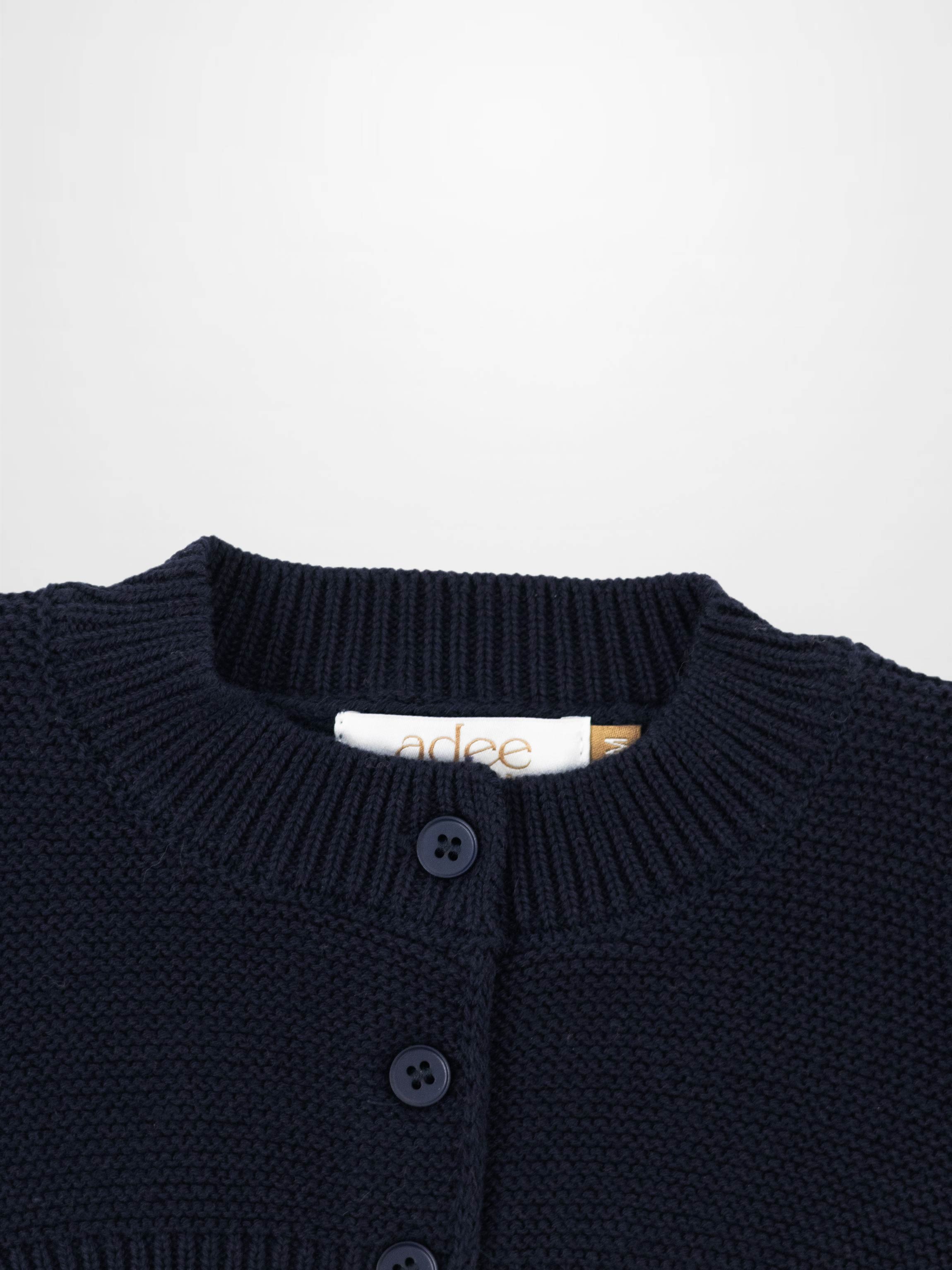 Cropped Cardigan - Navy