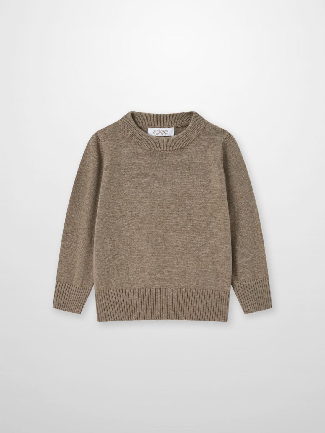 Knit sweater for boys in taupe by Adee, dressy top.