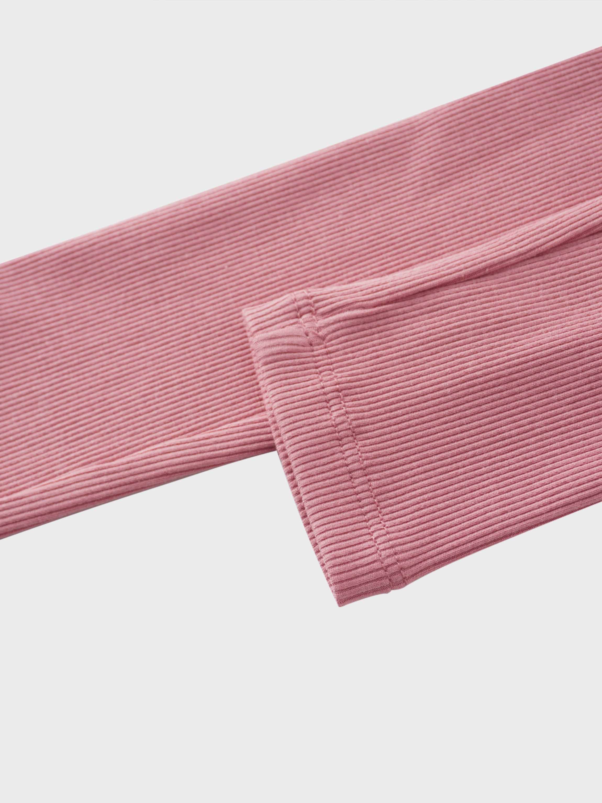 Crossover Thin Ribbed Pajama - Pink