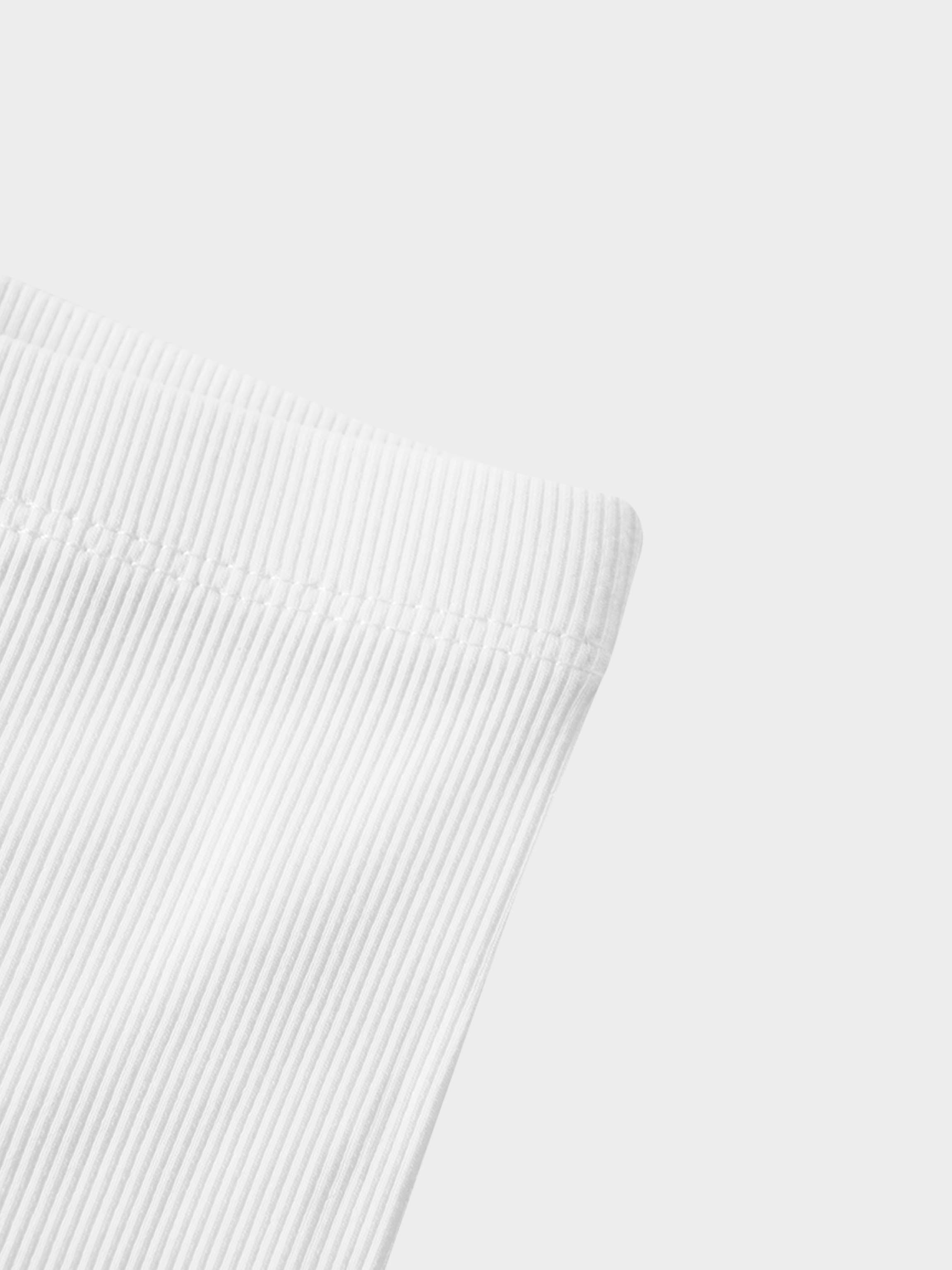 Biker Shorts Thin Ribbed-White