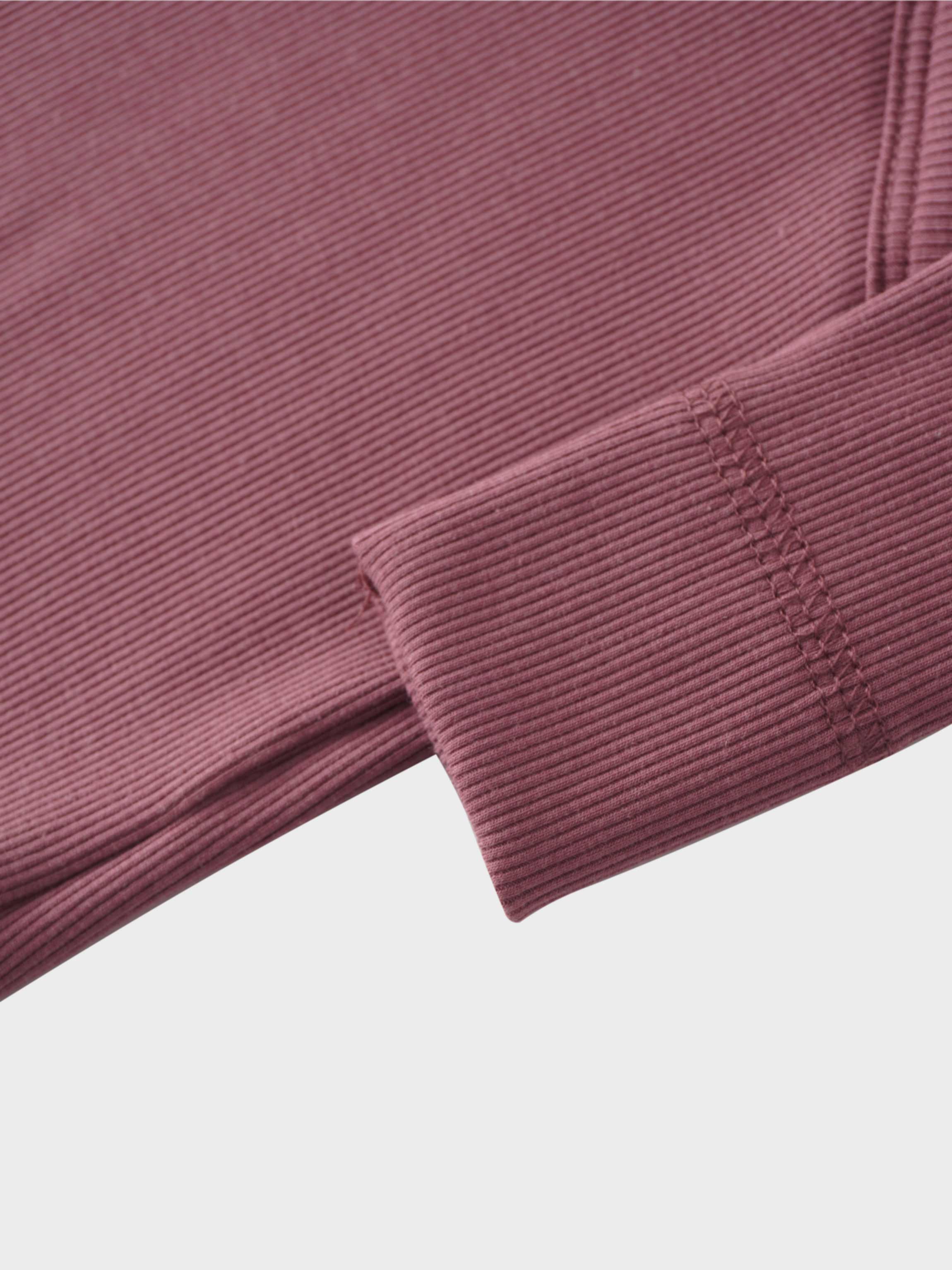Crossover Thin Ribbed Pajama - Dark Mauve
