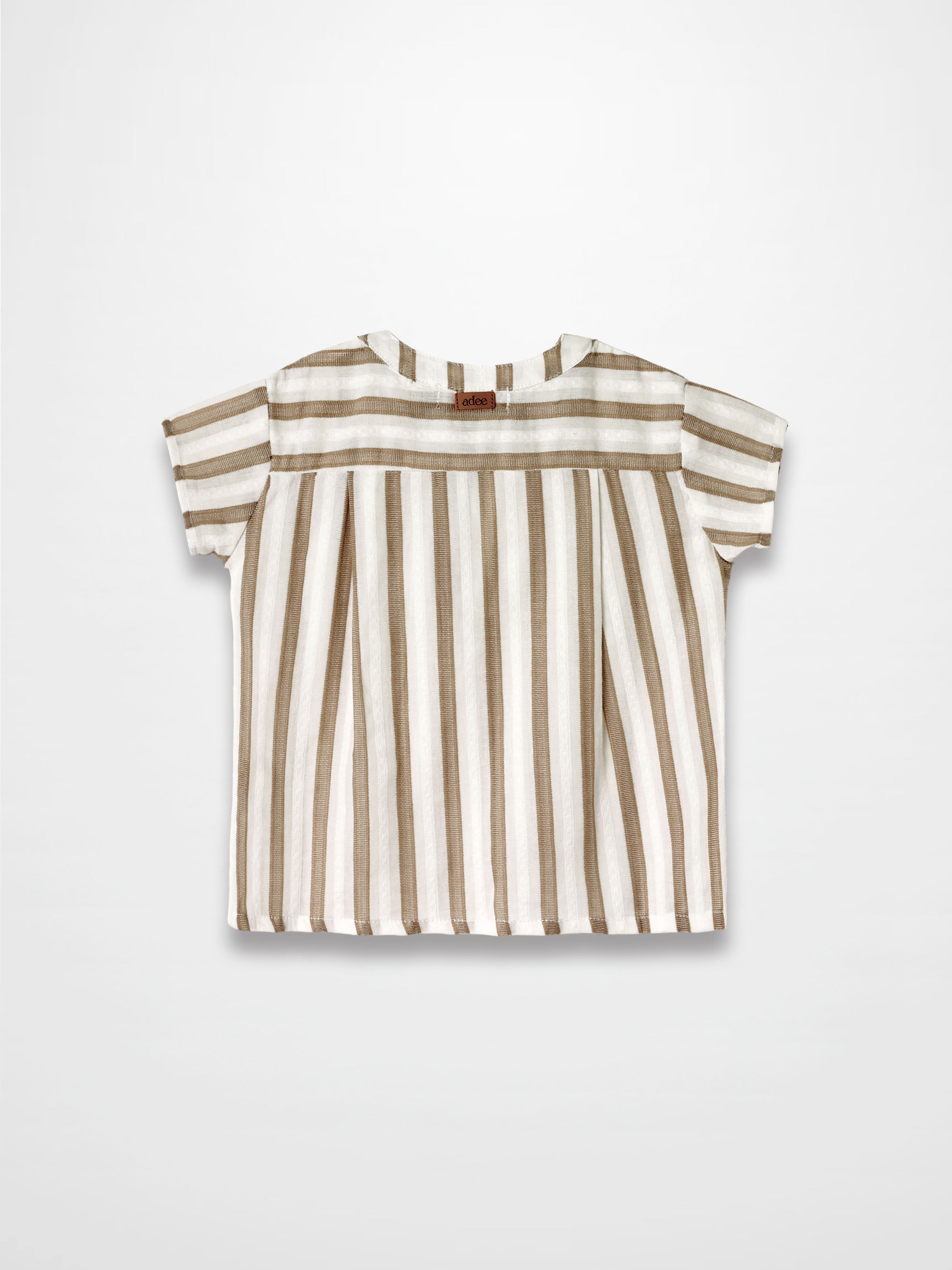 Tan and White Striped Shirt
