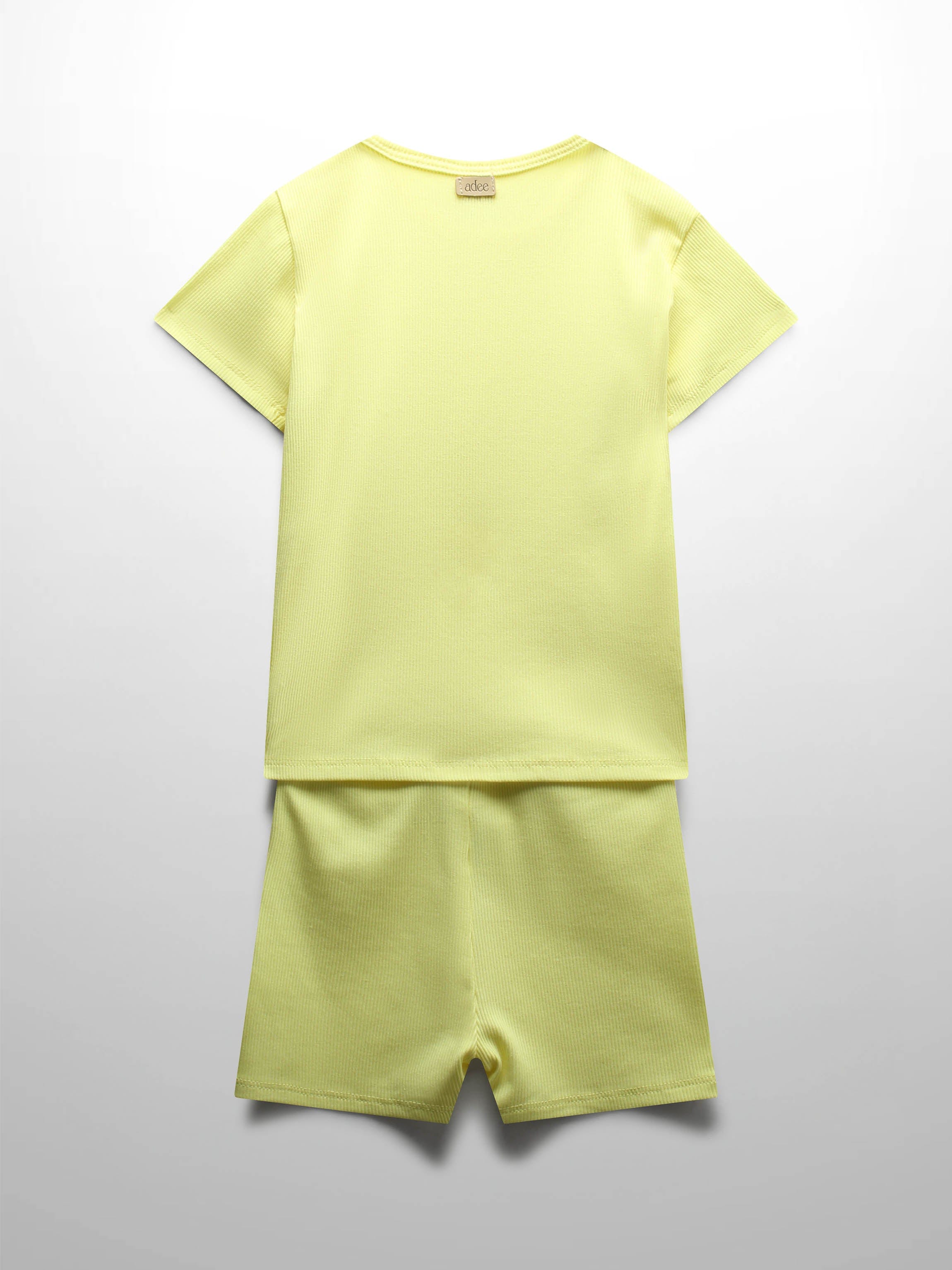 Yellow Ribbed Short Set
