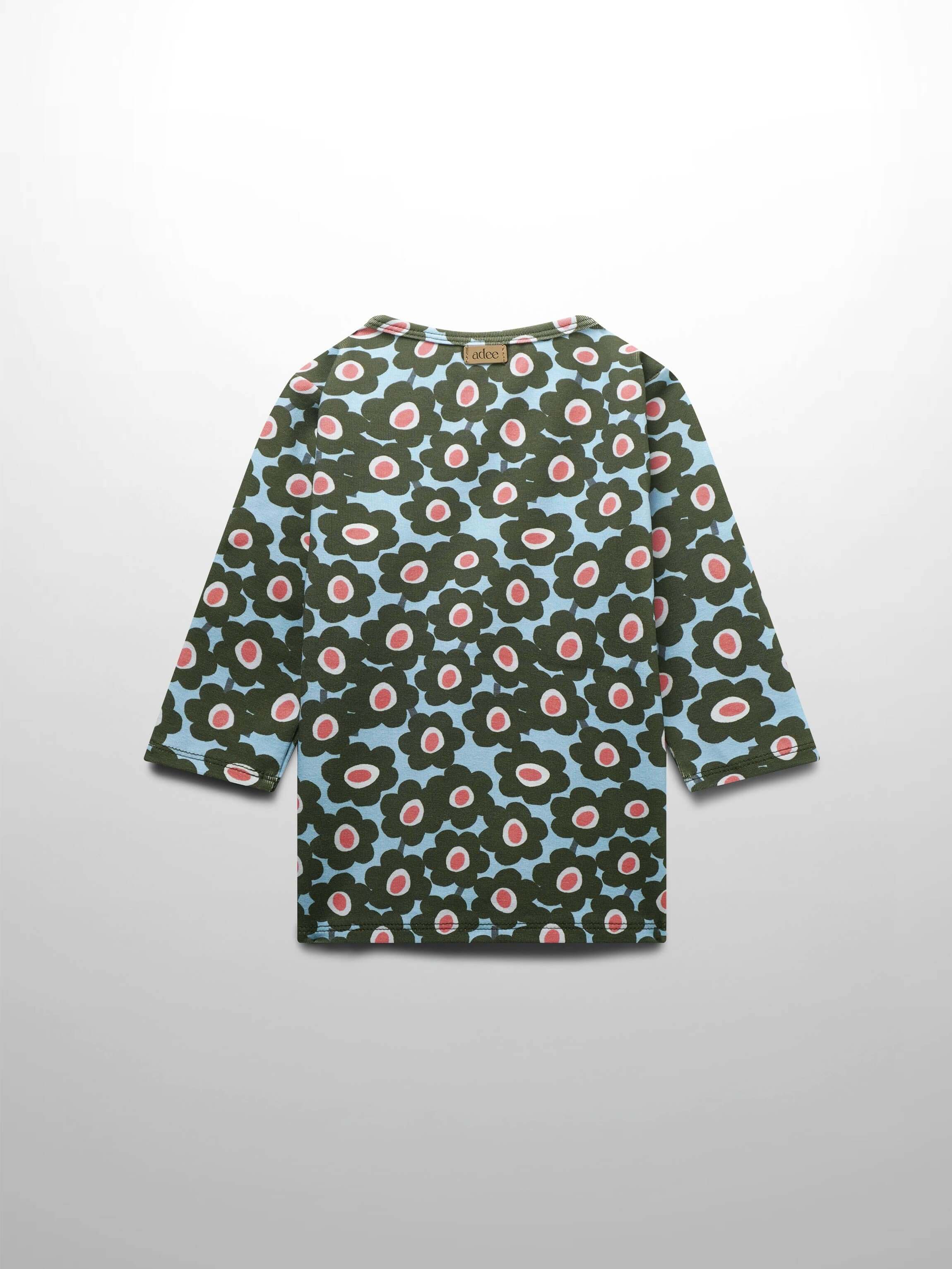 Girls shirts green flower pattern