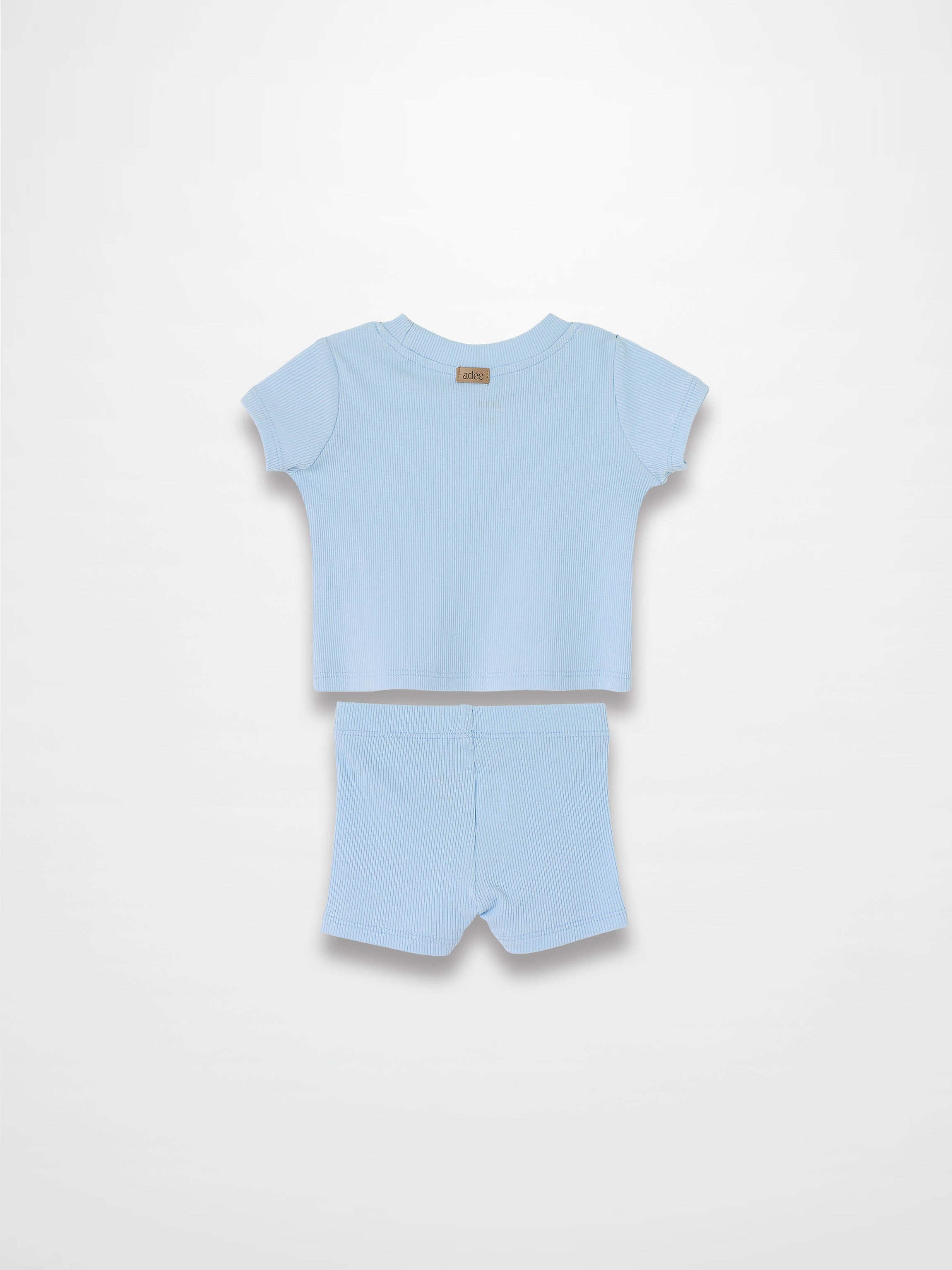 Short Sleeve Boxy T-shirt & Shorts Set - Light Blue