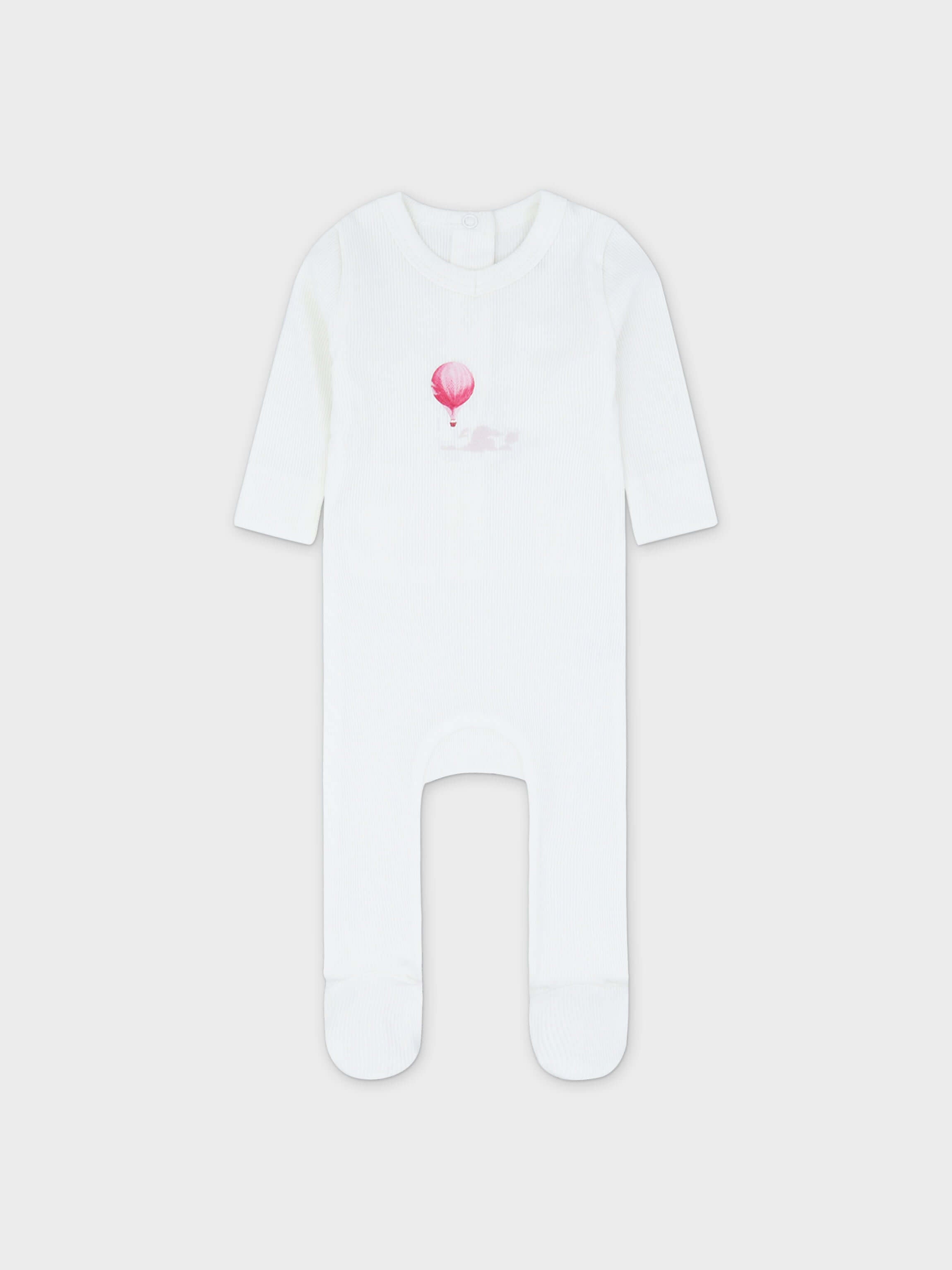 Baby Jumpsuit footie with Pink Balloon