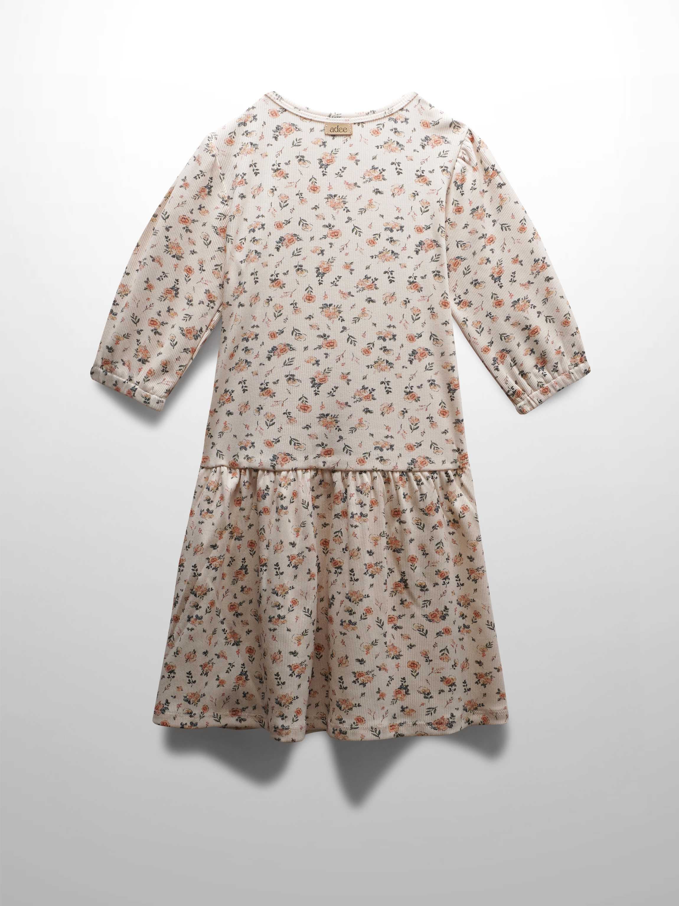 Petit Floral Dress- 3/4 Bubble Sleeve