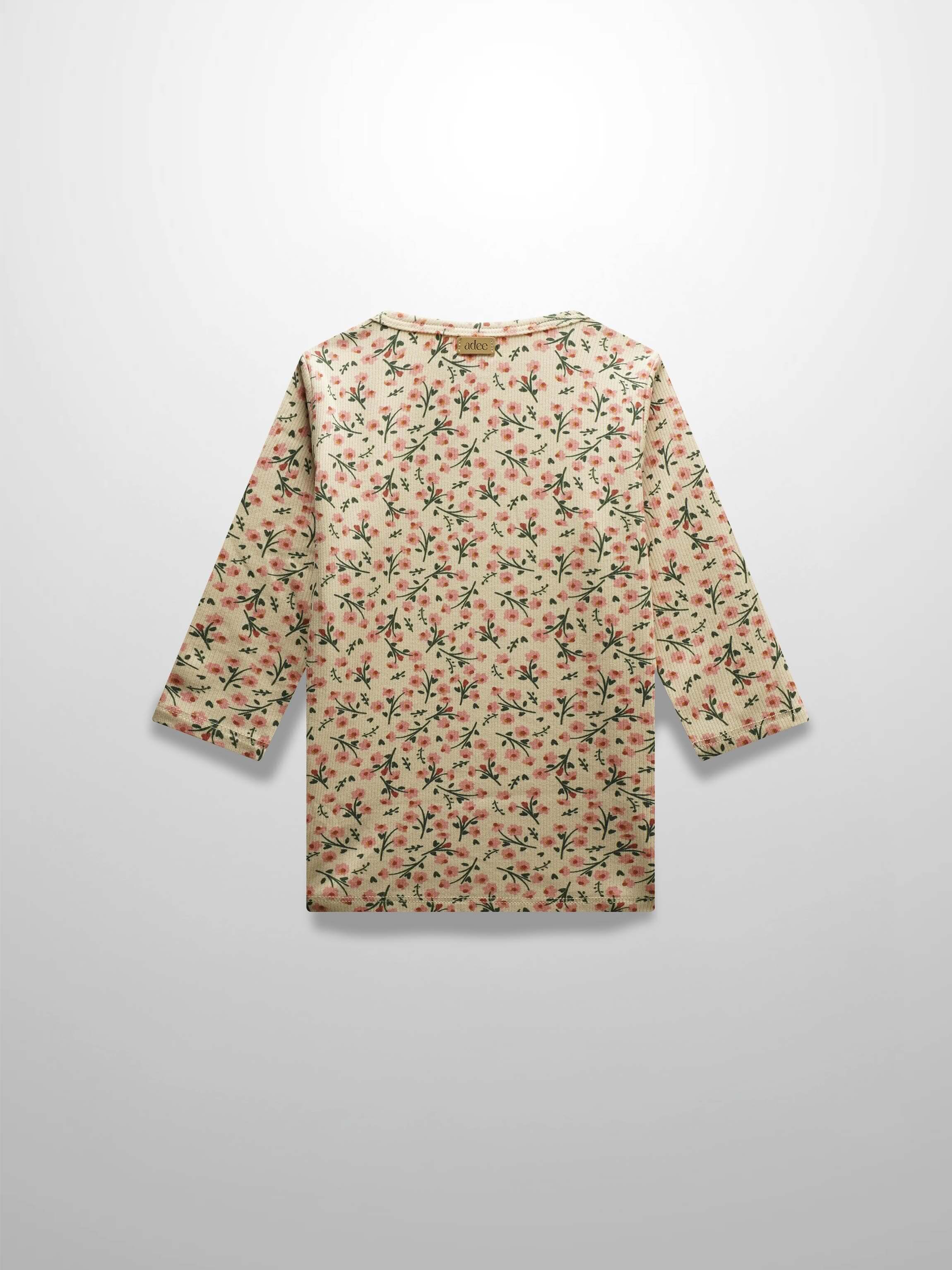 Floral Robe-3/4 Sleeve T-Shirt