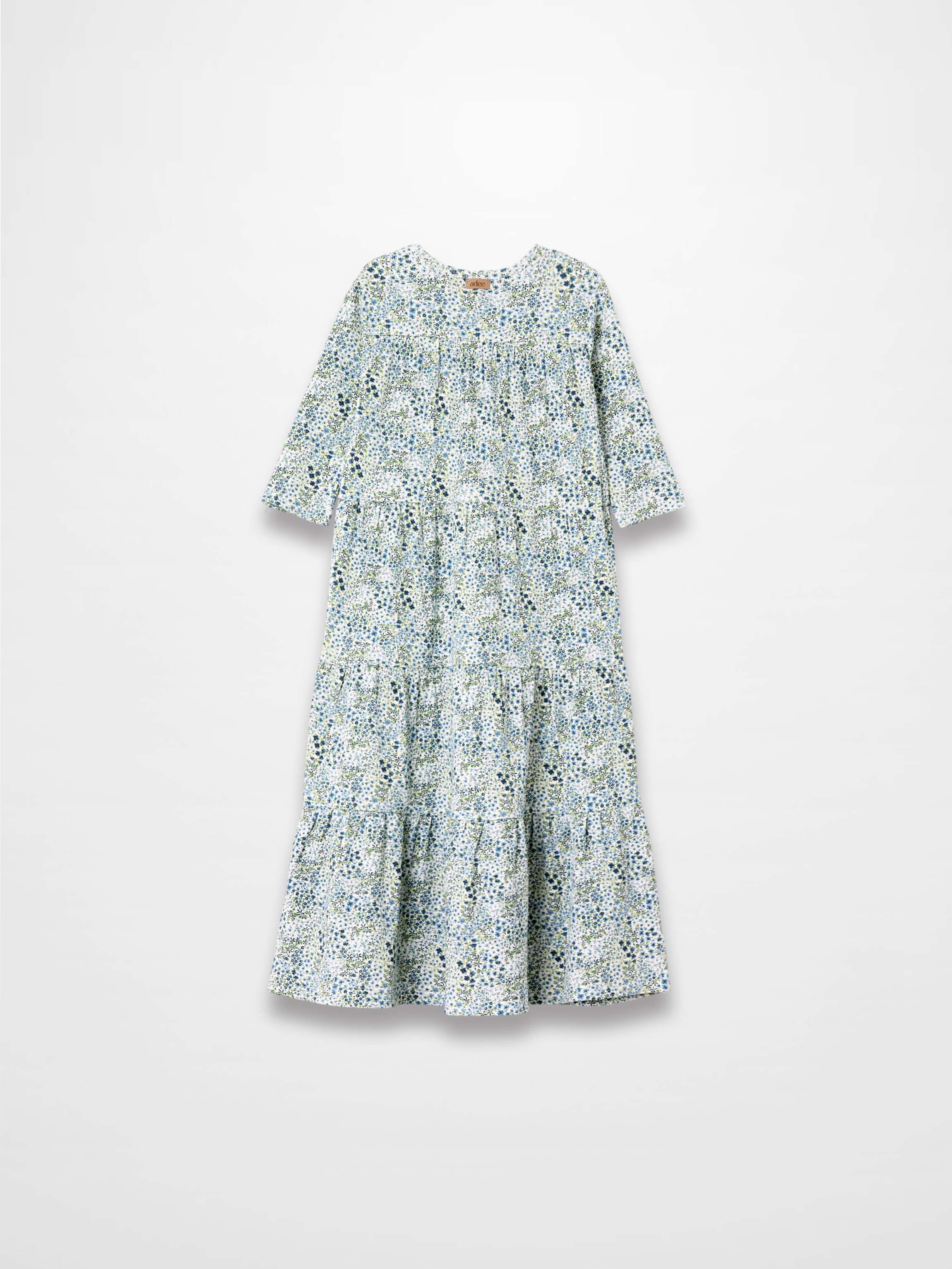 Blue Floral Robe - 3/4 Sleeves