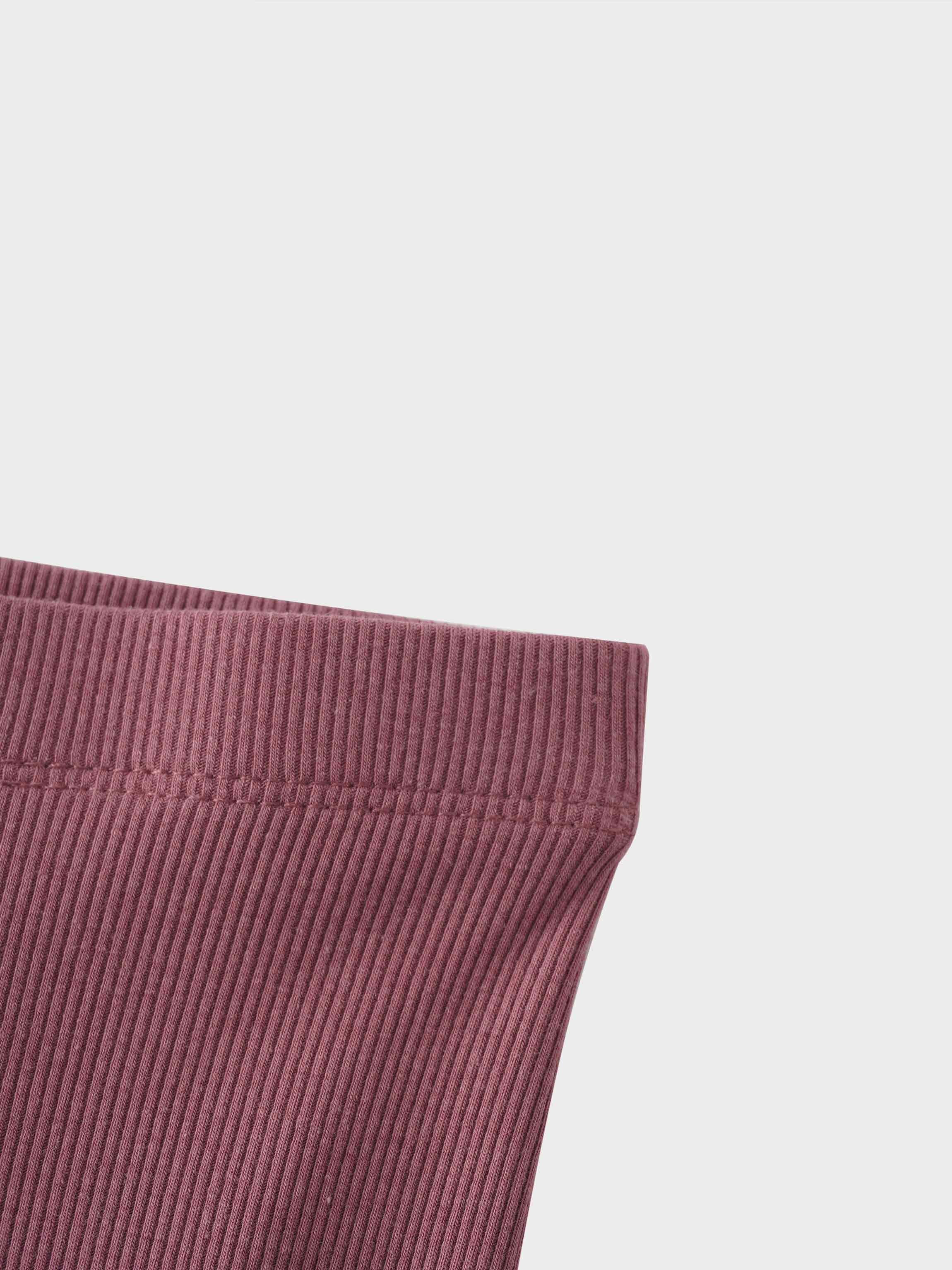 Crossover Thin Ribbed Pajama - Dark Mauve