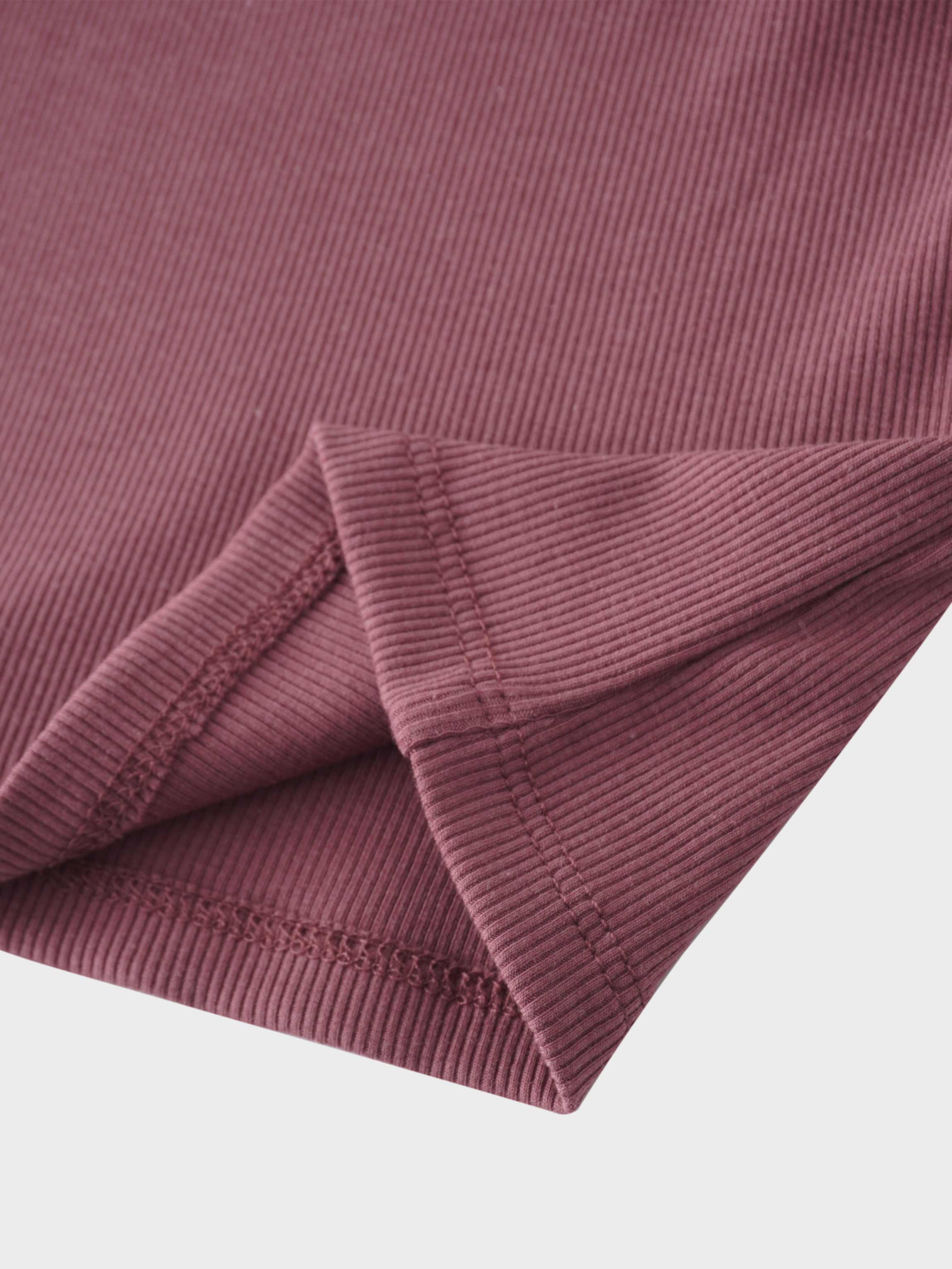 Crossover Thin Ribbed Pajama - Dark Mauve