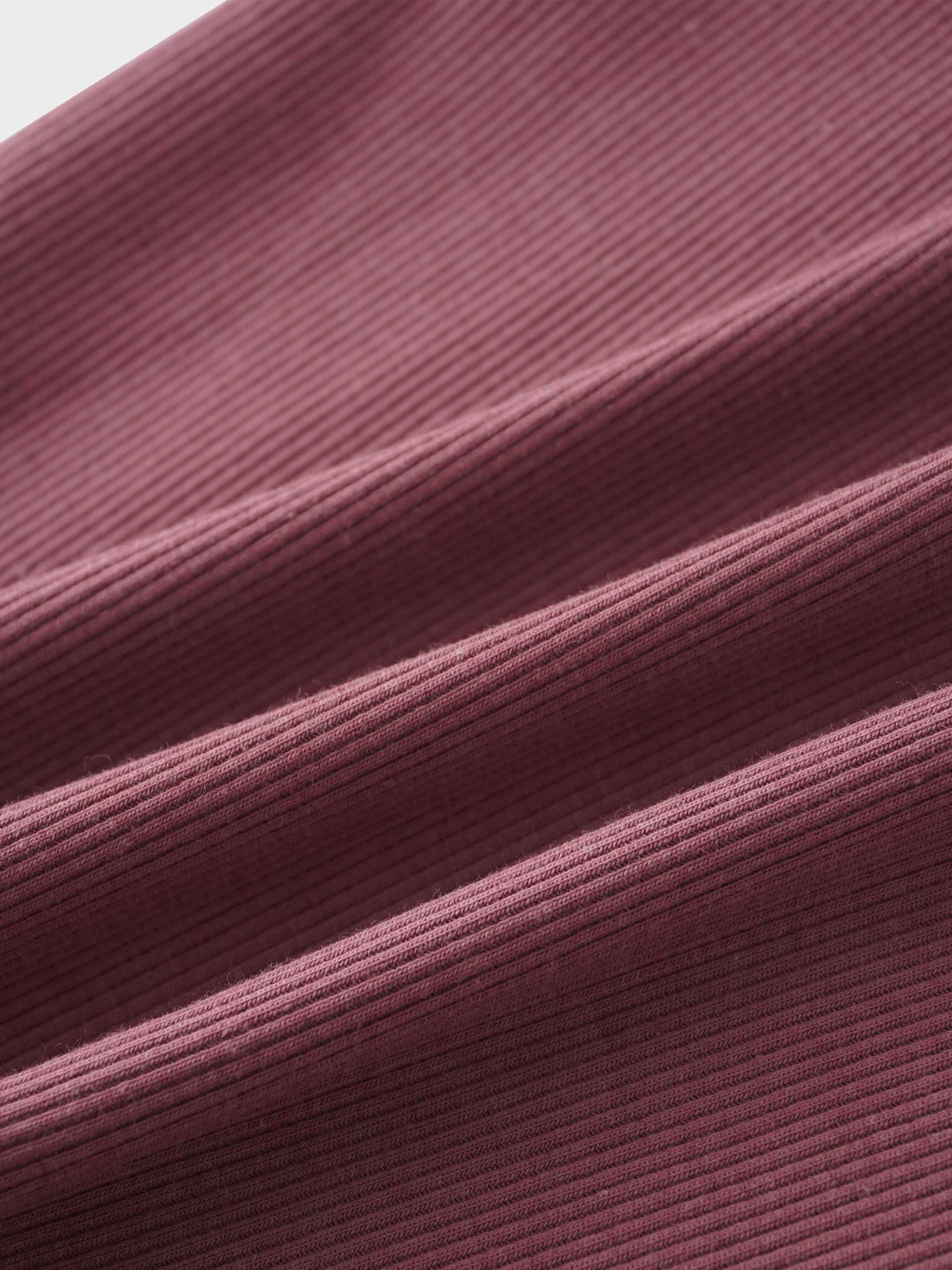 Crossover Thin Ribbed Pajama - Dark Mauve
