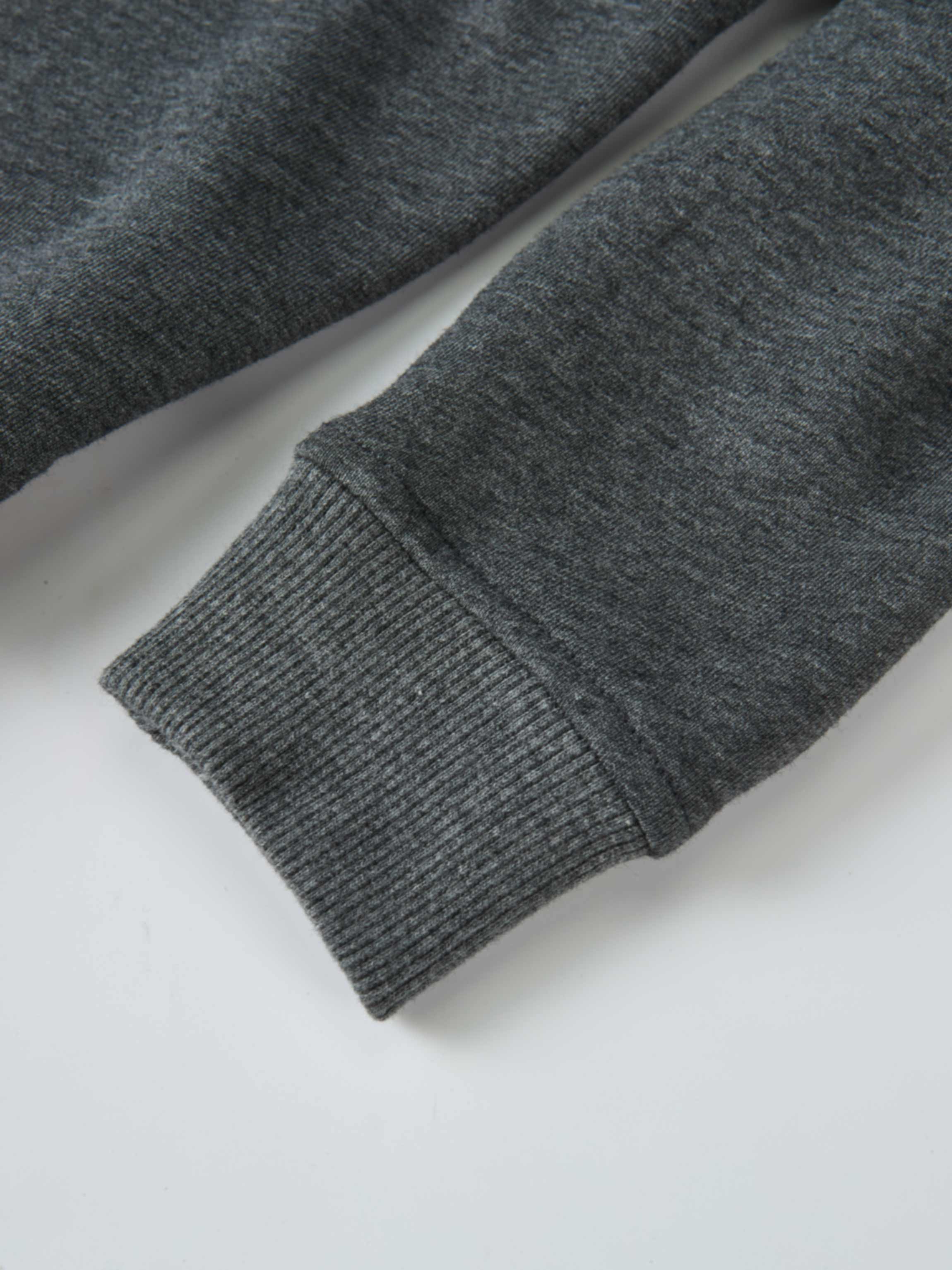 Windsor Dress, heather gray knit fabric sleeve cuff close-up for girls