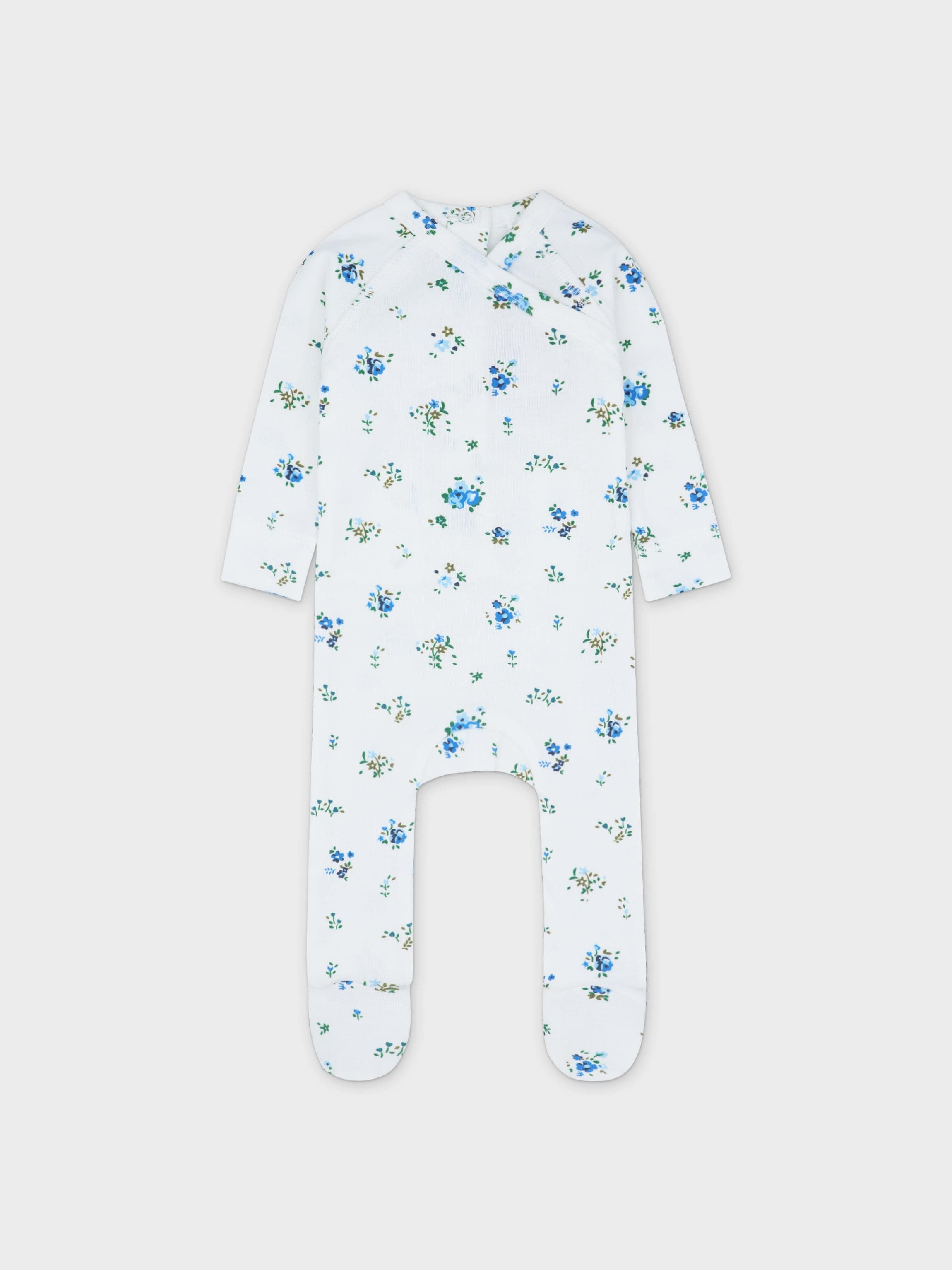 Freesia Flower Stretchy, Bonnet & Bib-Blue