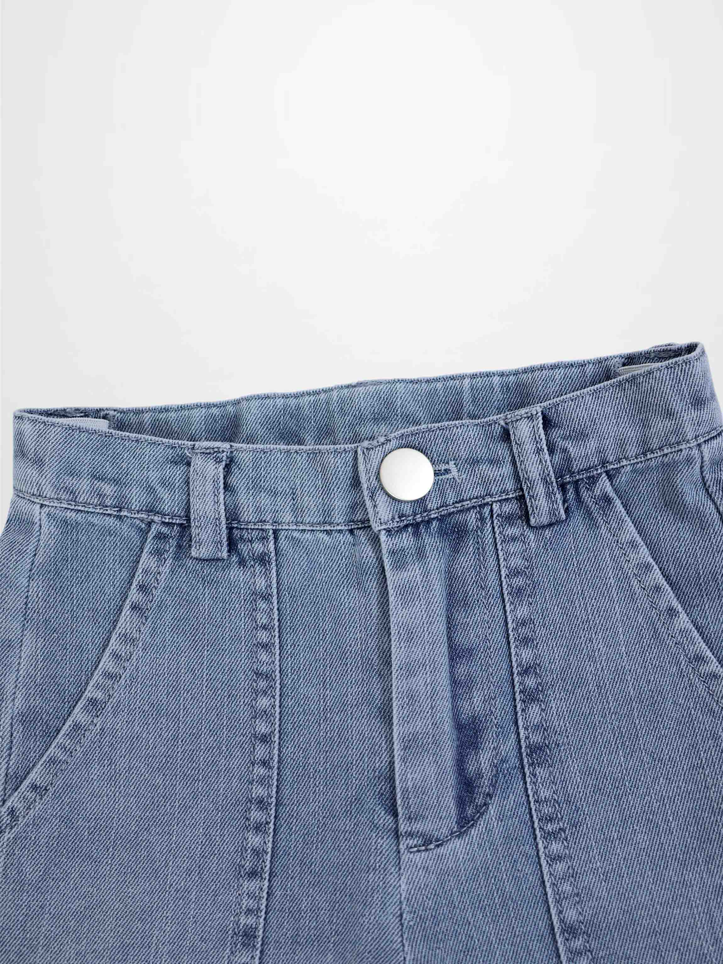 Cuffed Denim Shorts