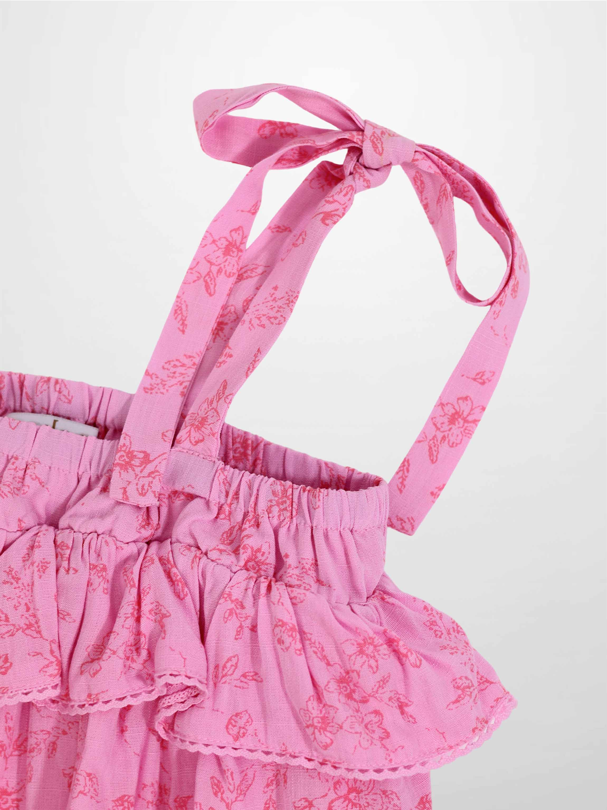 Pink Flower Romper