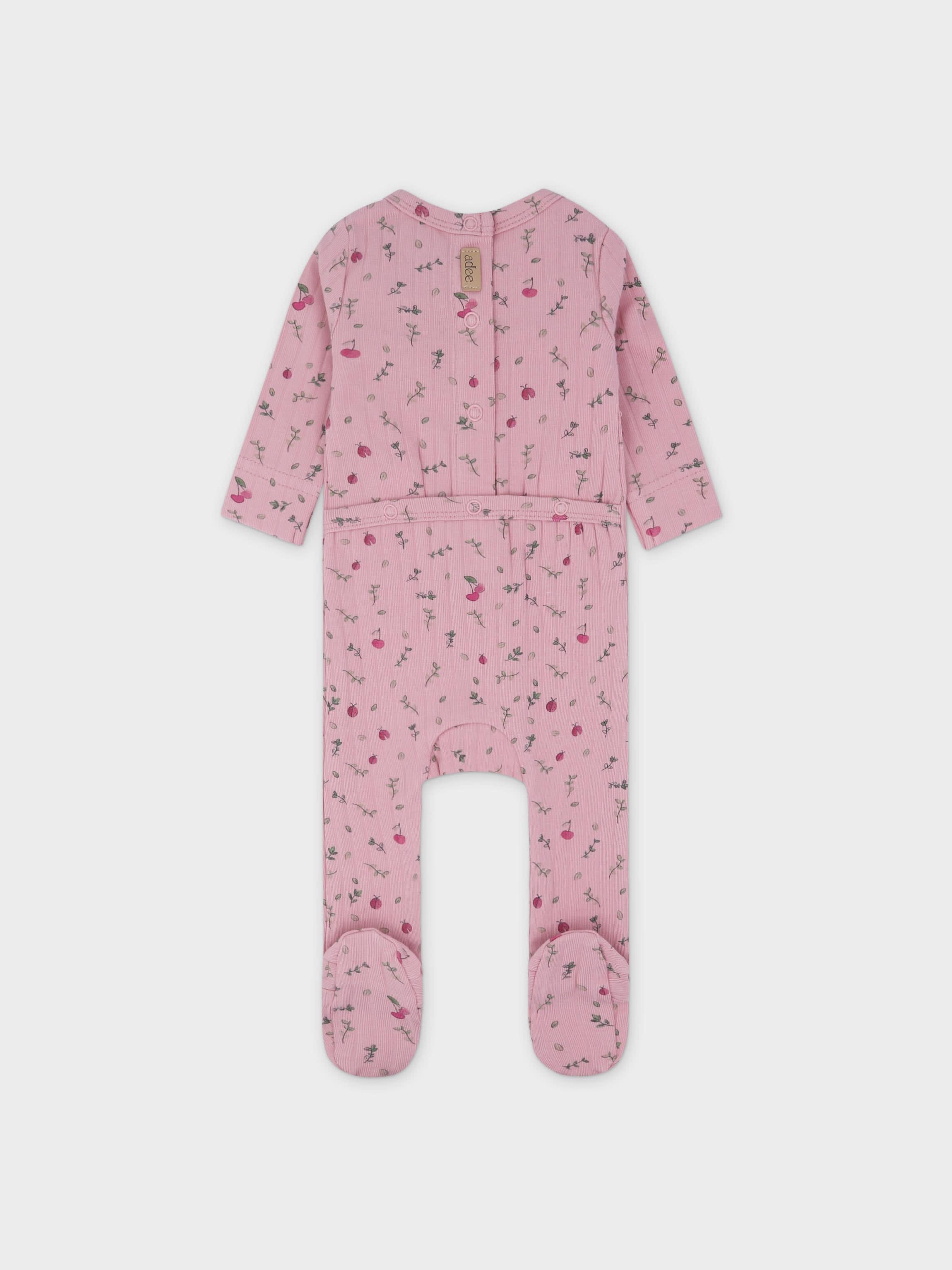 Mini berry Stretchy, Beanie and Bib-Pink