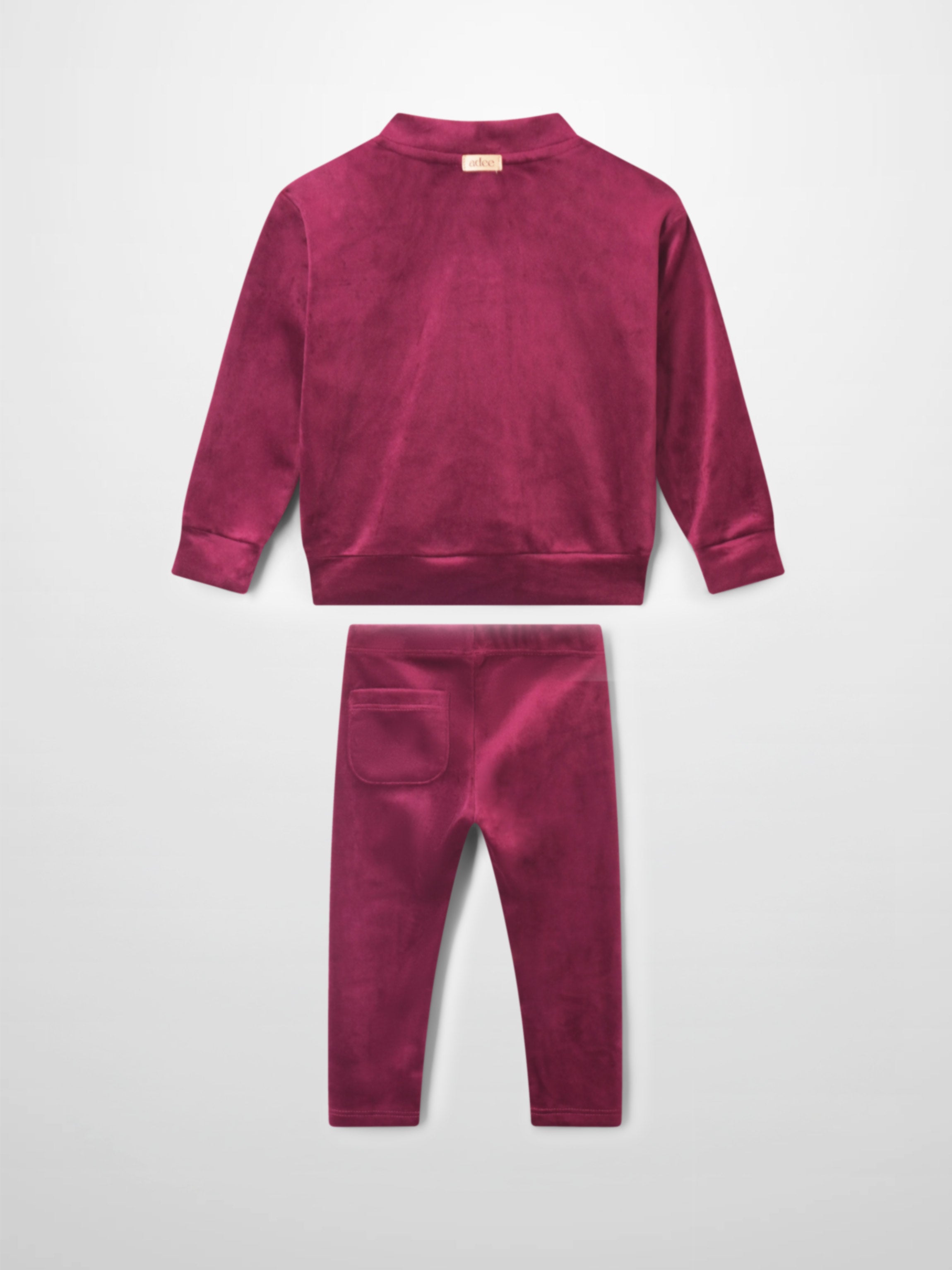 Velour Bomber Set - Burgundy