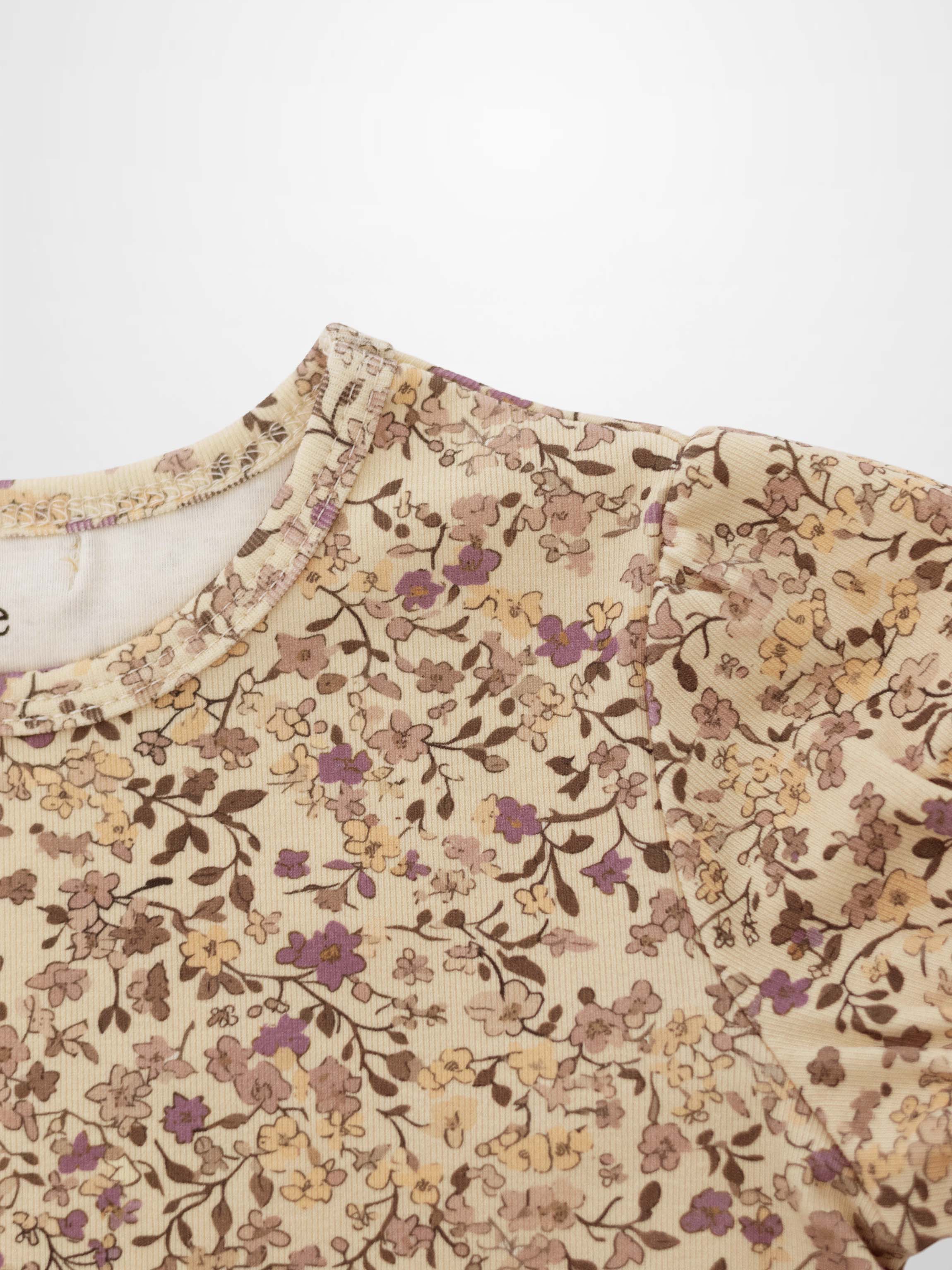 Purple Flower Short Sleeve Shirt
