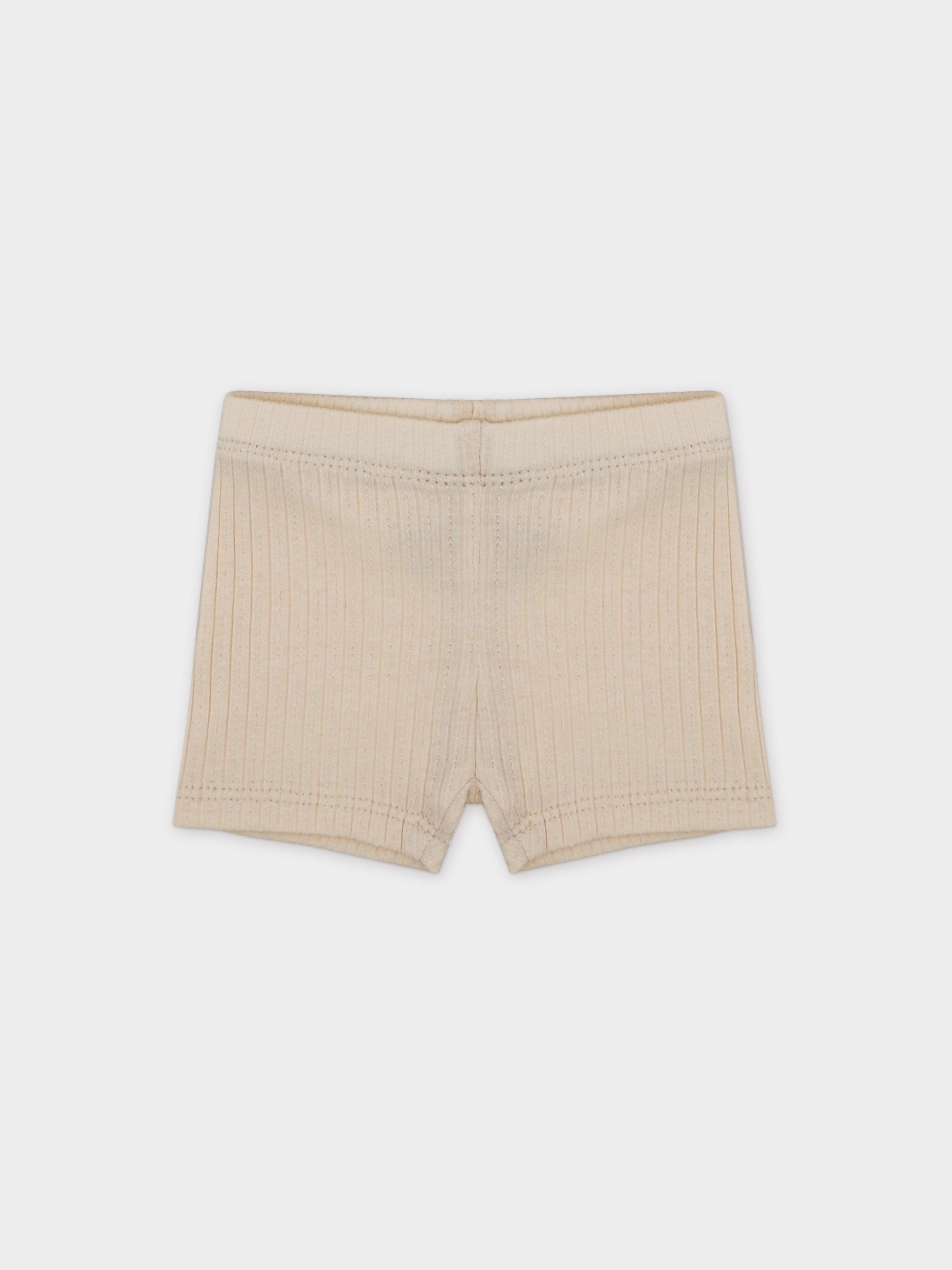 Pointelle V-Neck Short Set-Ivory