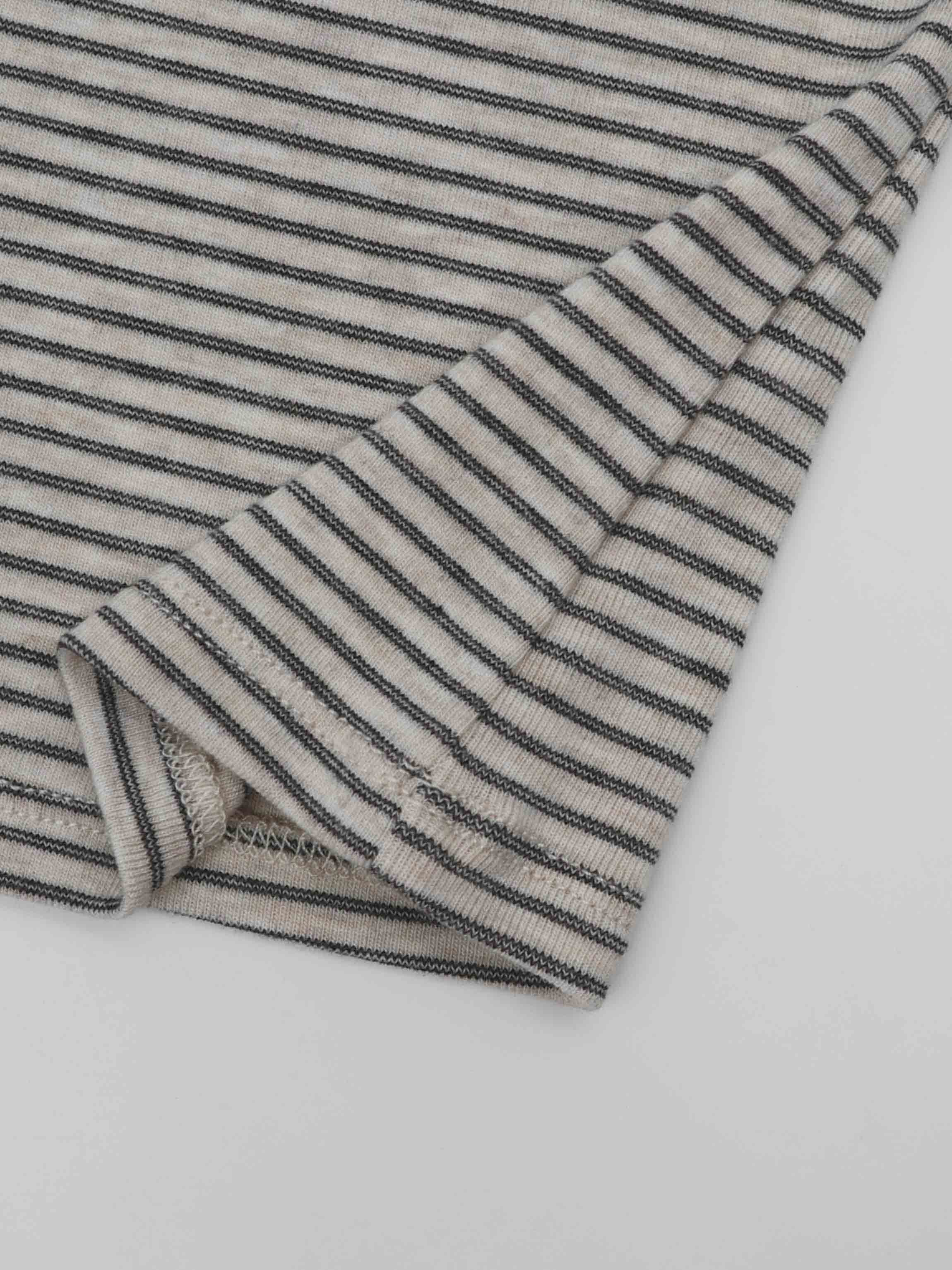 Tank Set with Ruffles-Tan & Black Stripe