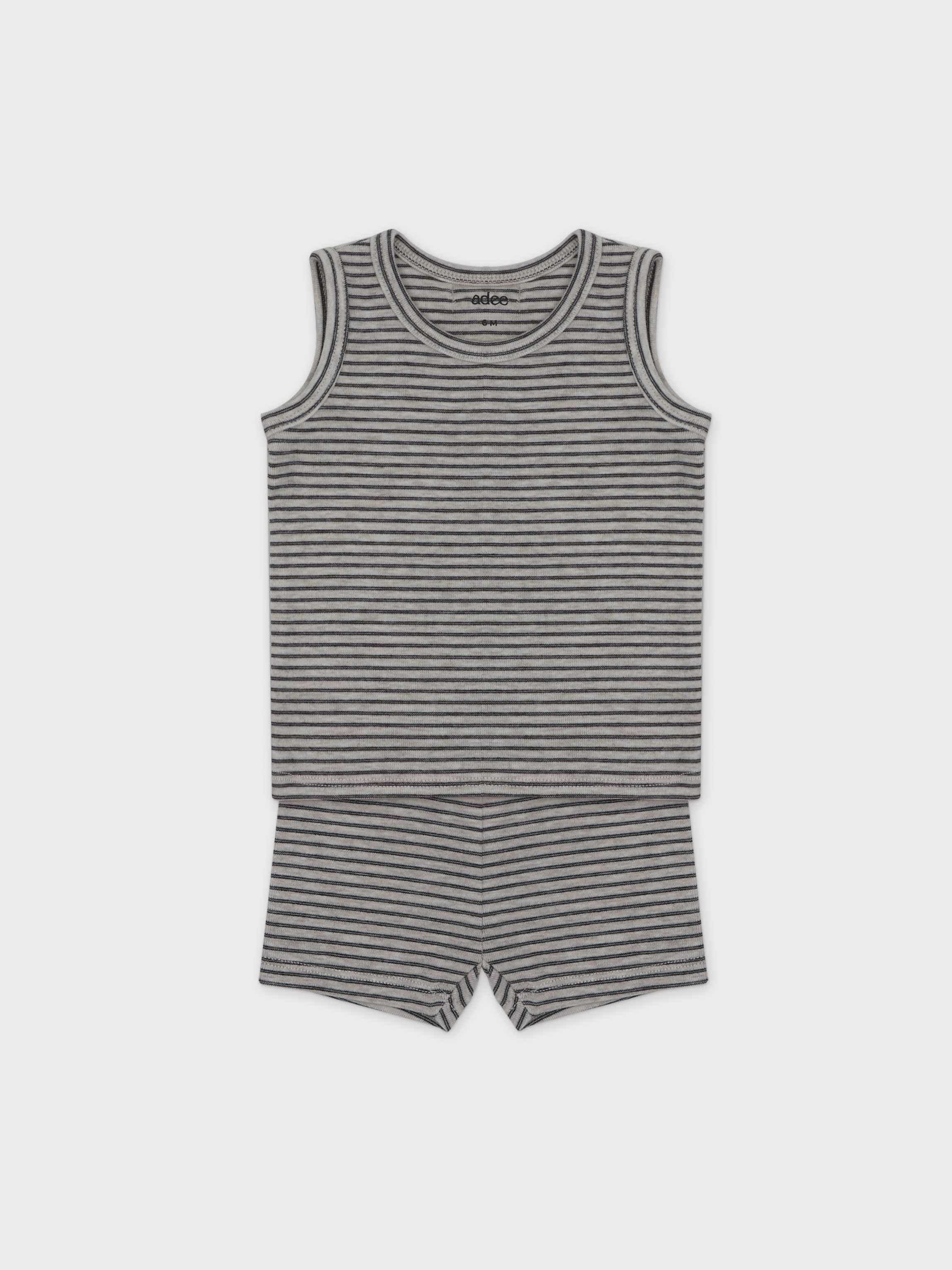 Tank Set-Tan & Black Stripe