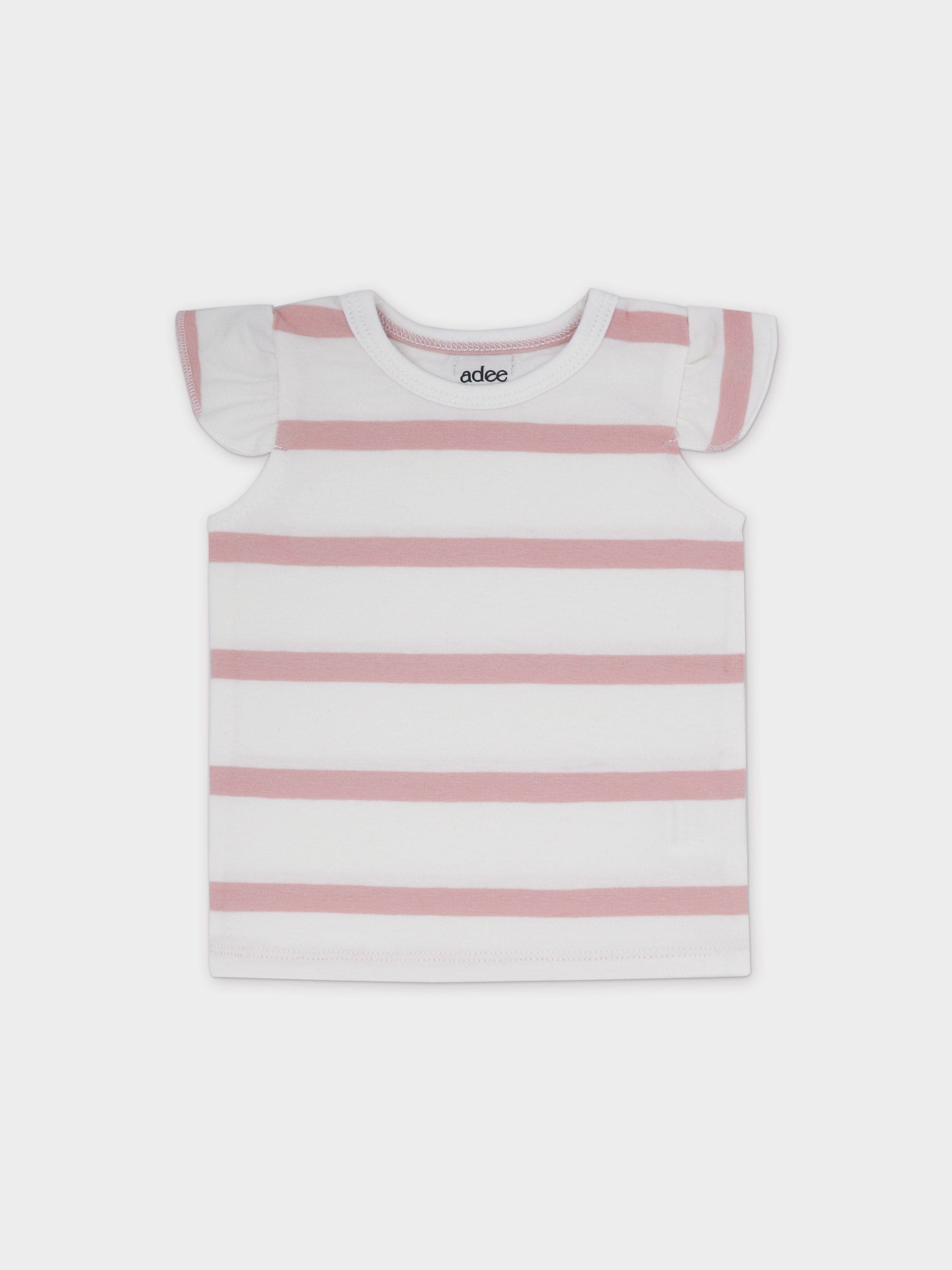 Tank Set with Ruffles-Pink & White Stripe
