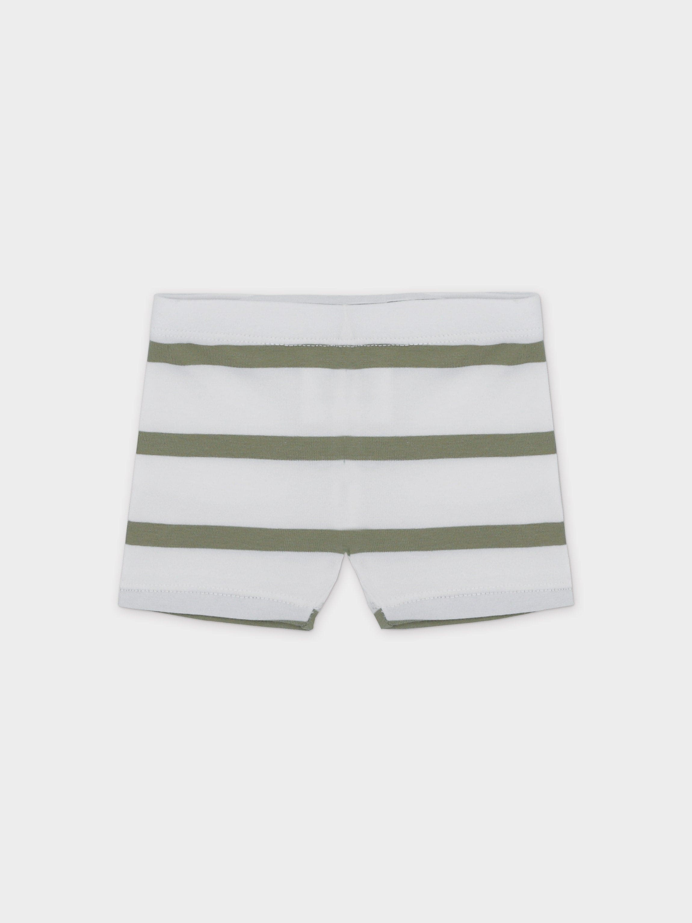 Tank Set with Ruffles-Green & White Stripe