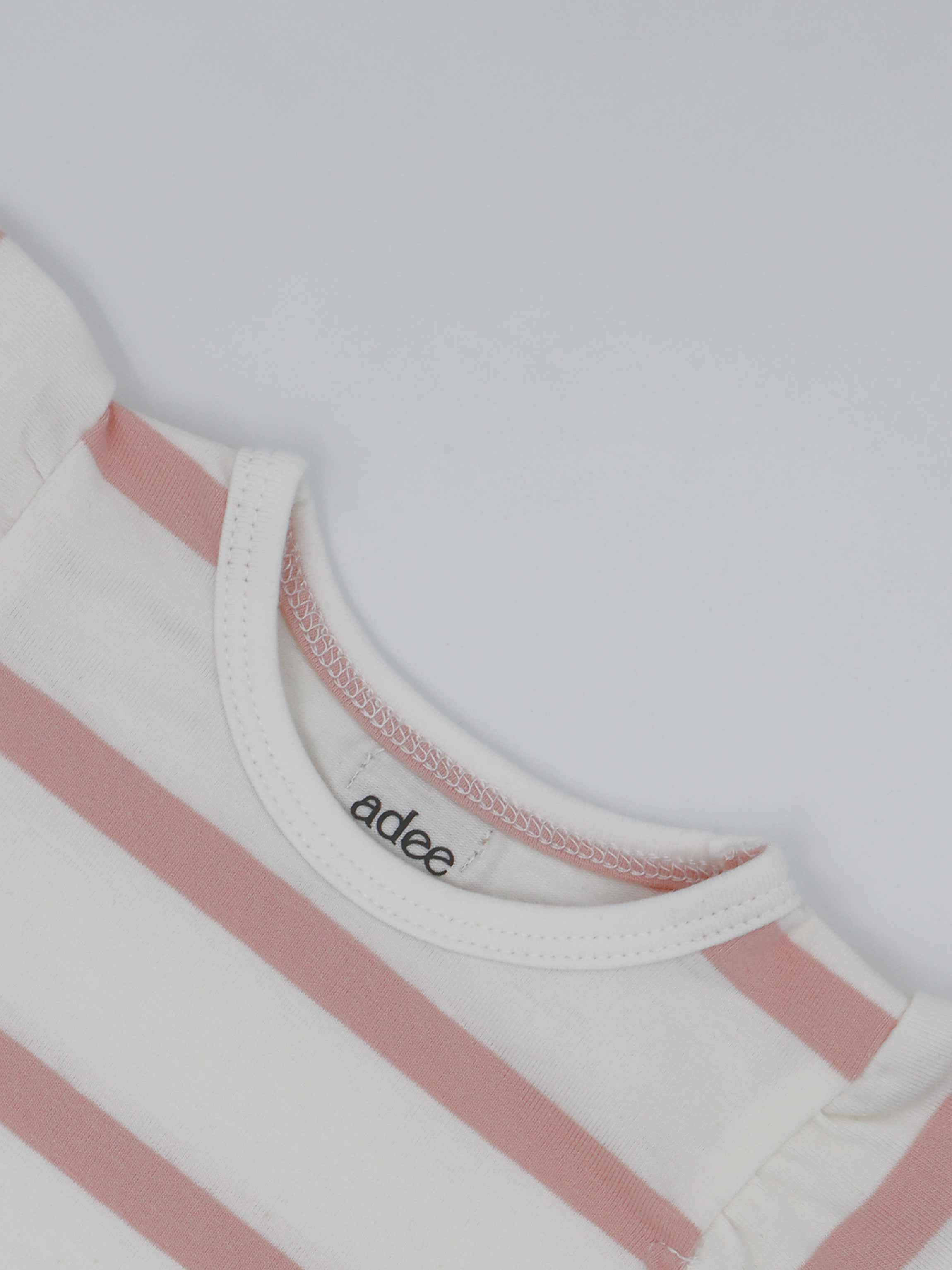 Tank Set with Ruffles-Pink & White Stripe
