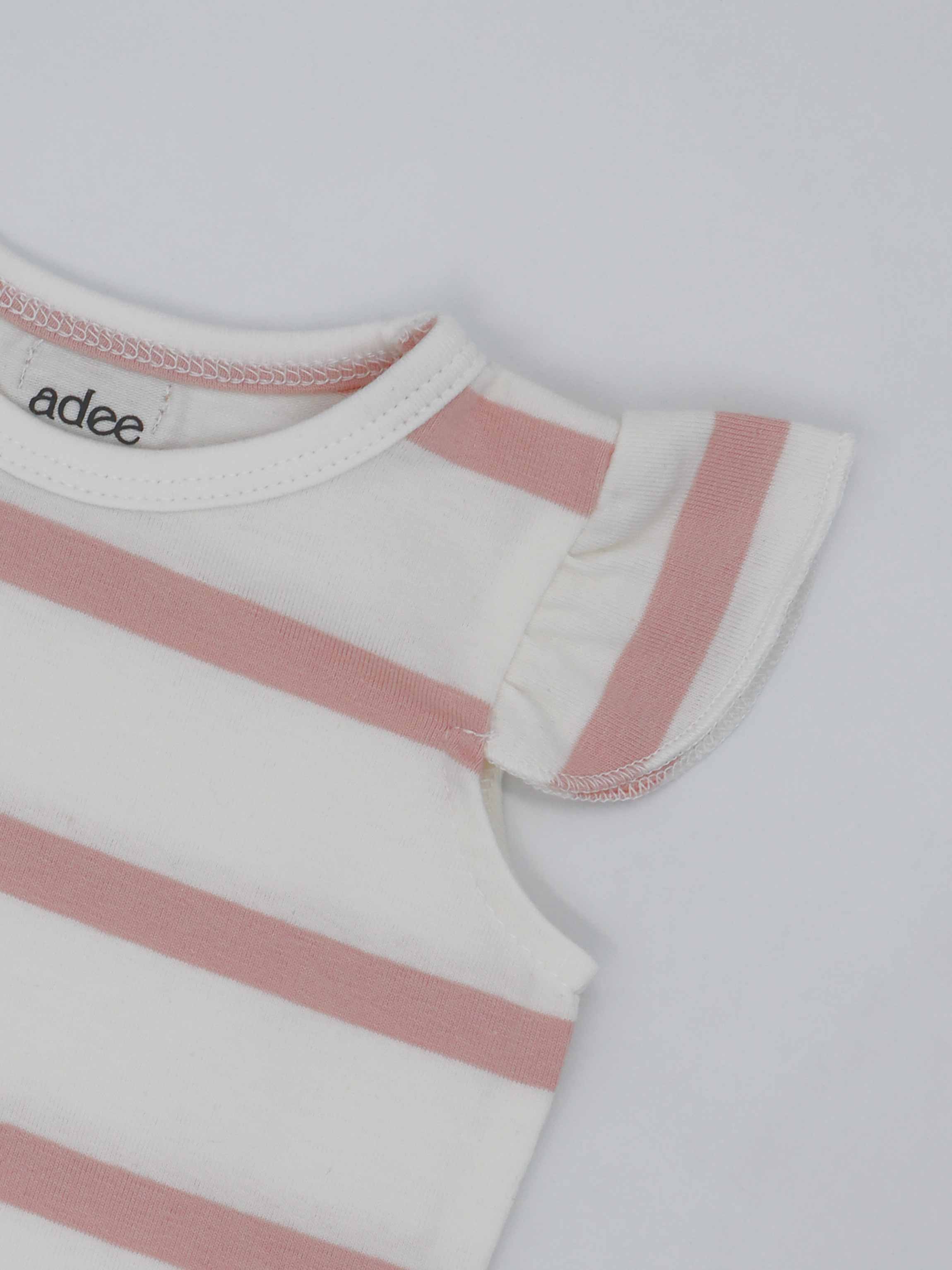 Tank Set with Ruffles-Pink & White Stripe