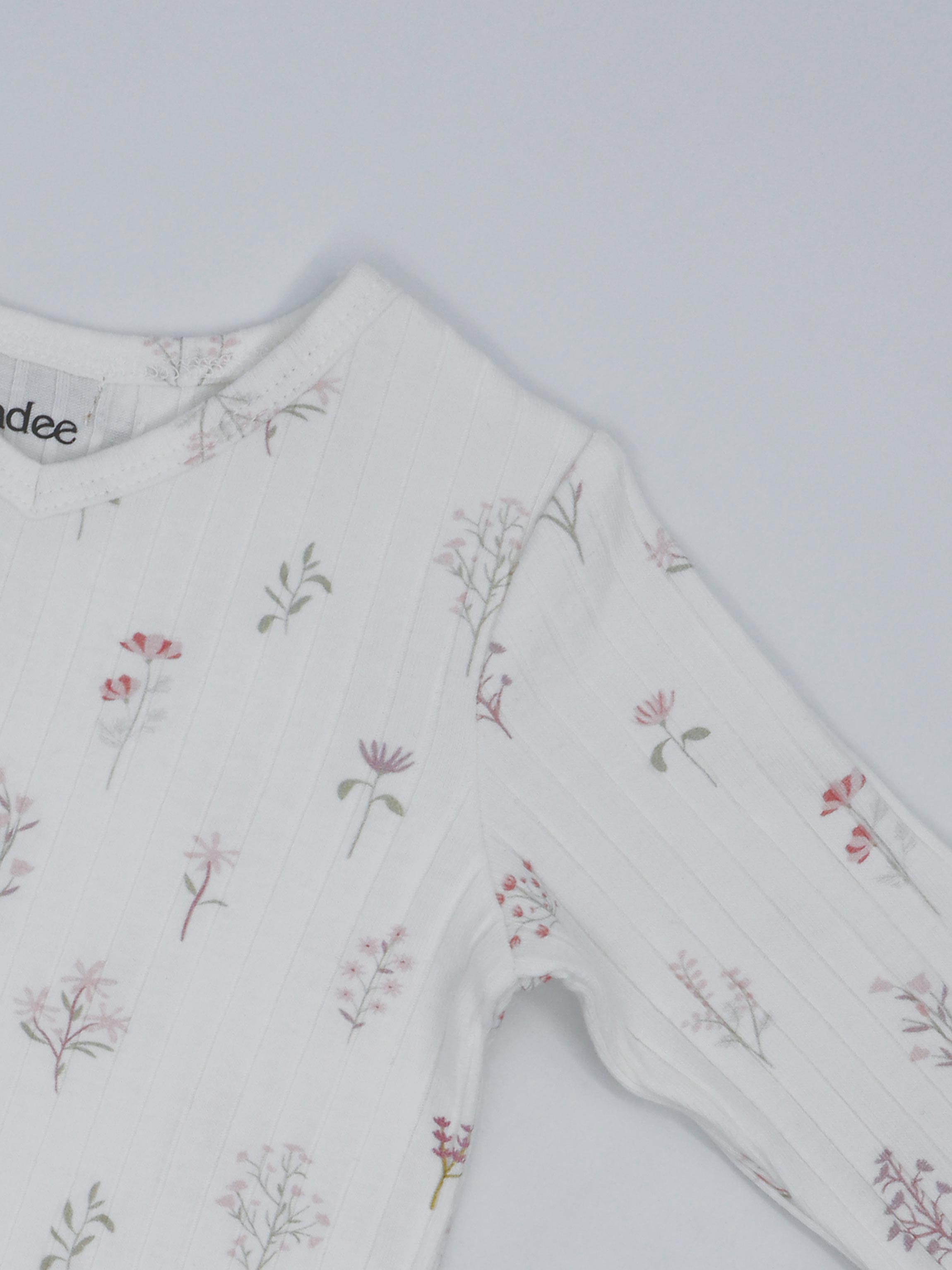 Girls pajamas with pink flower print