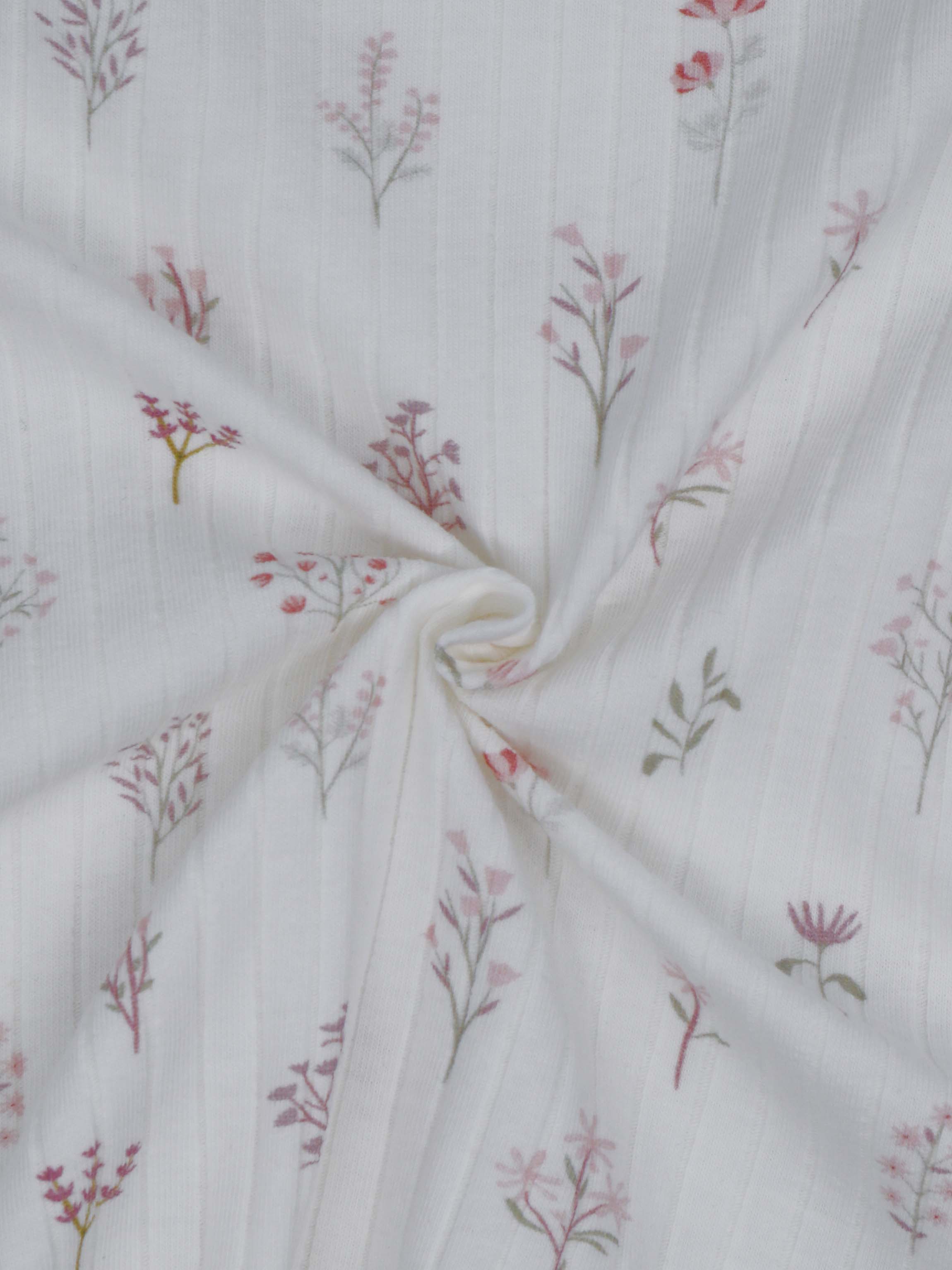 Pink stem floral fabric design