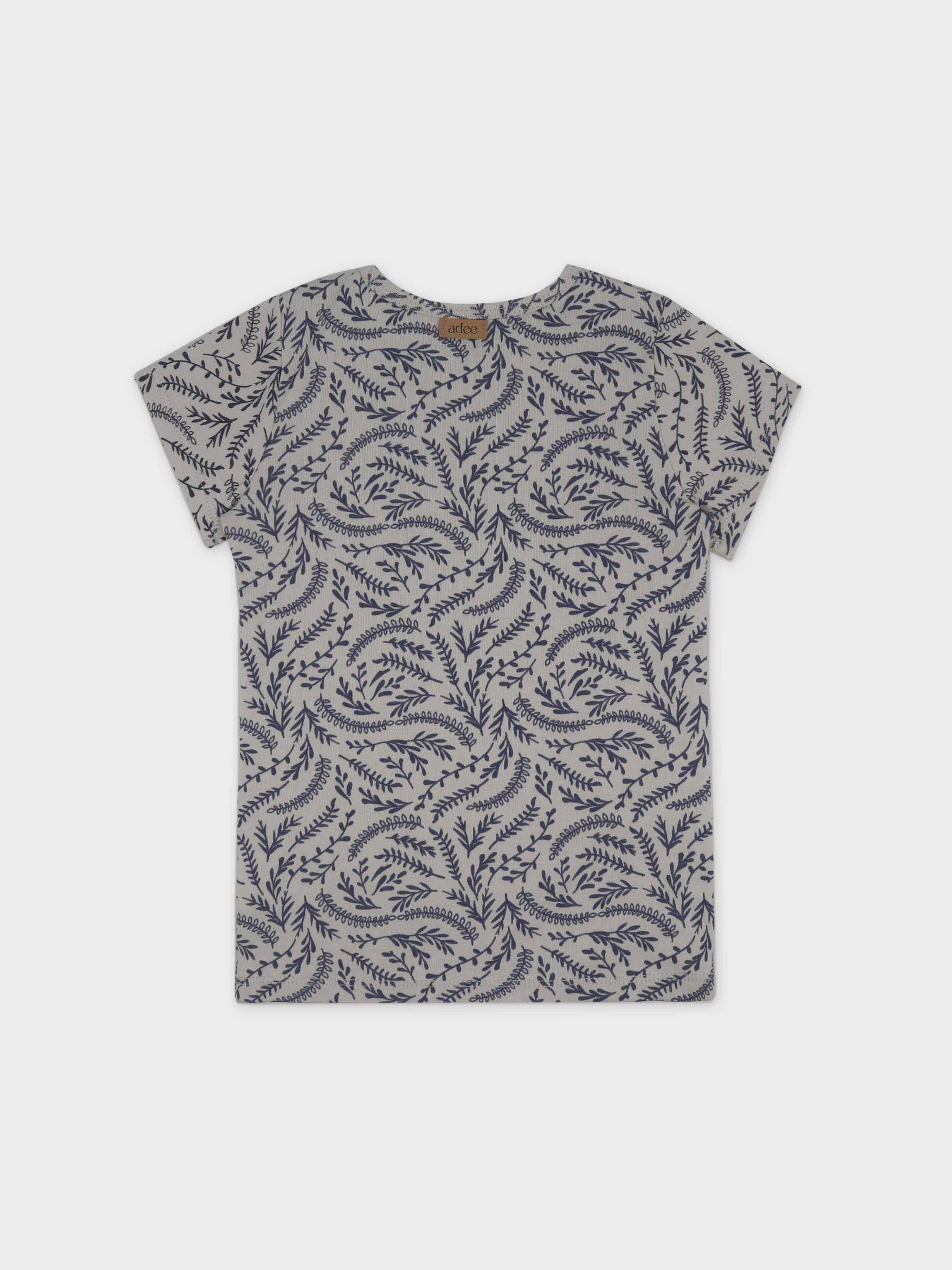 Paisley Short Sleeve Shirt & Skirt-Blue