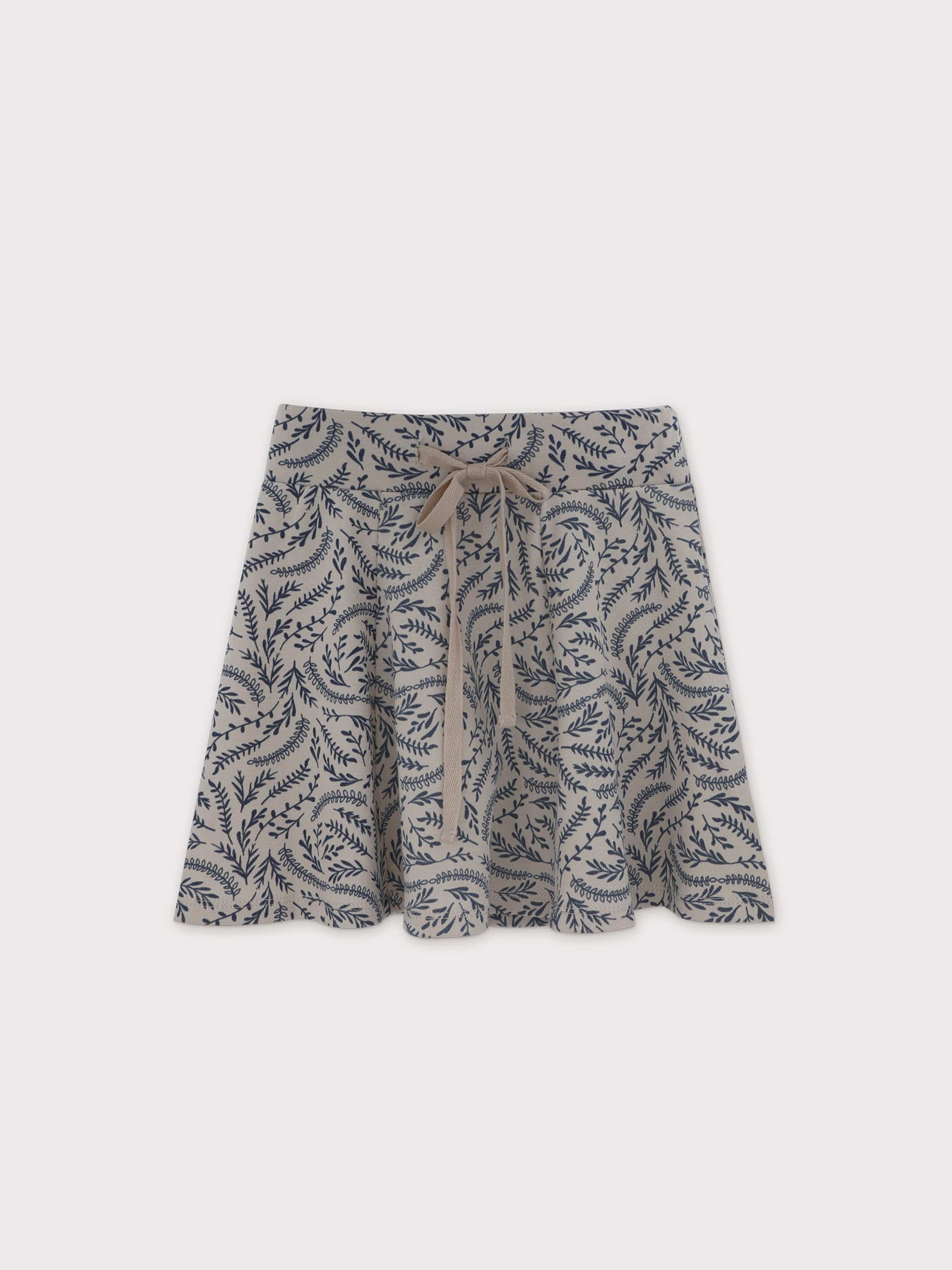 Paisley Short Sleeve Shirt & Skirt-Blue