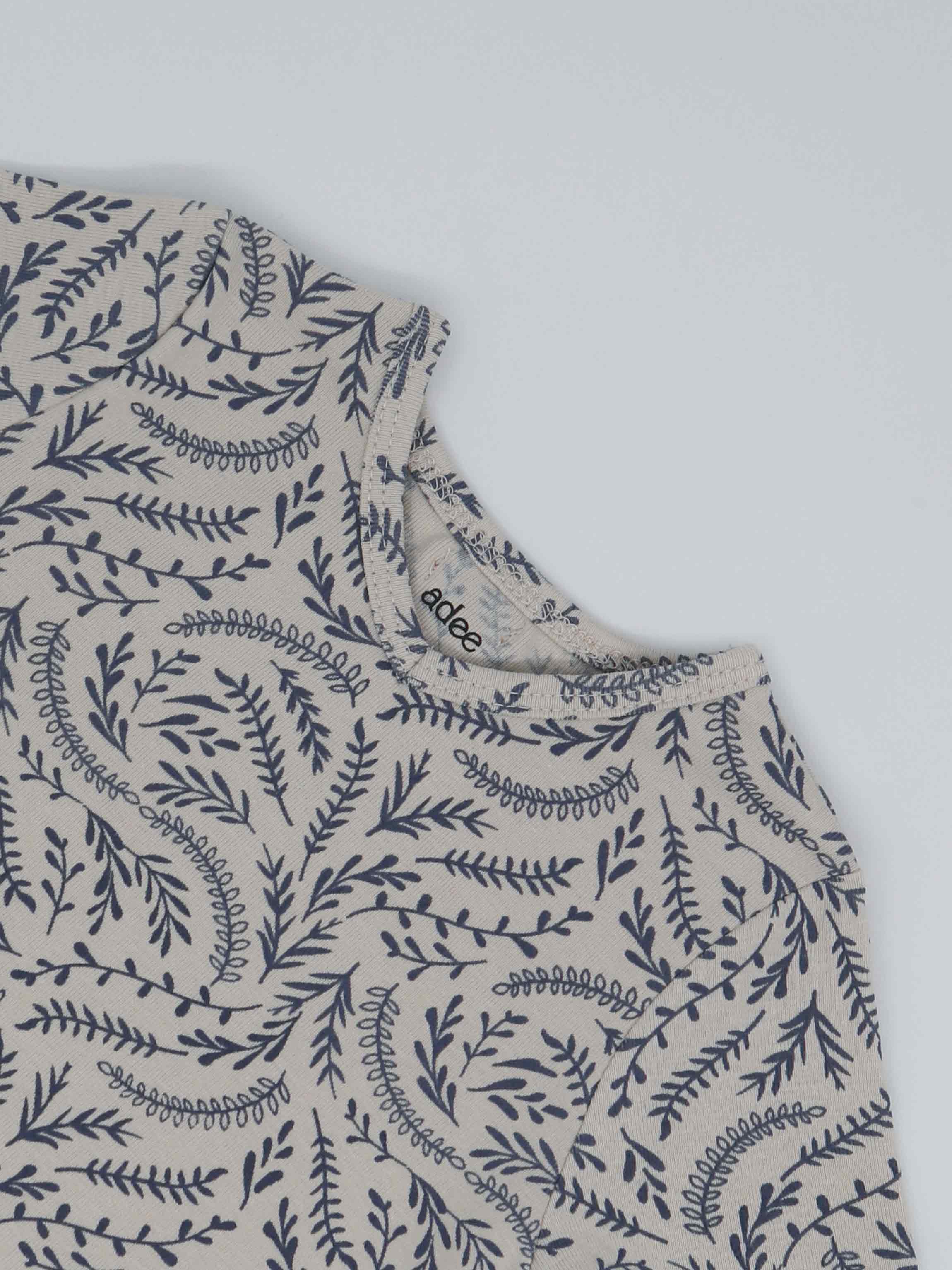 Paisley Short Sleeve Shirt & Skirt-Blue