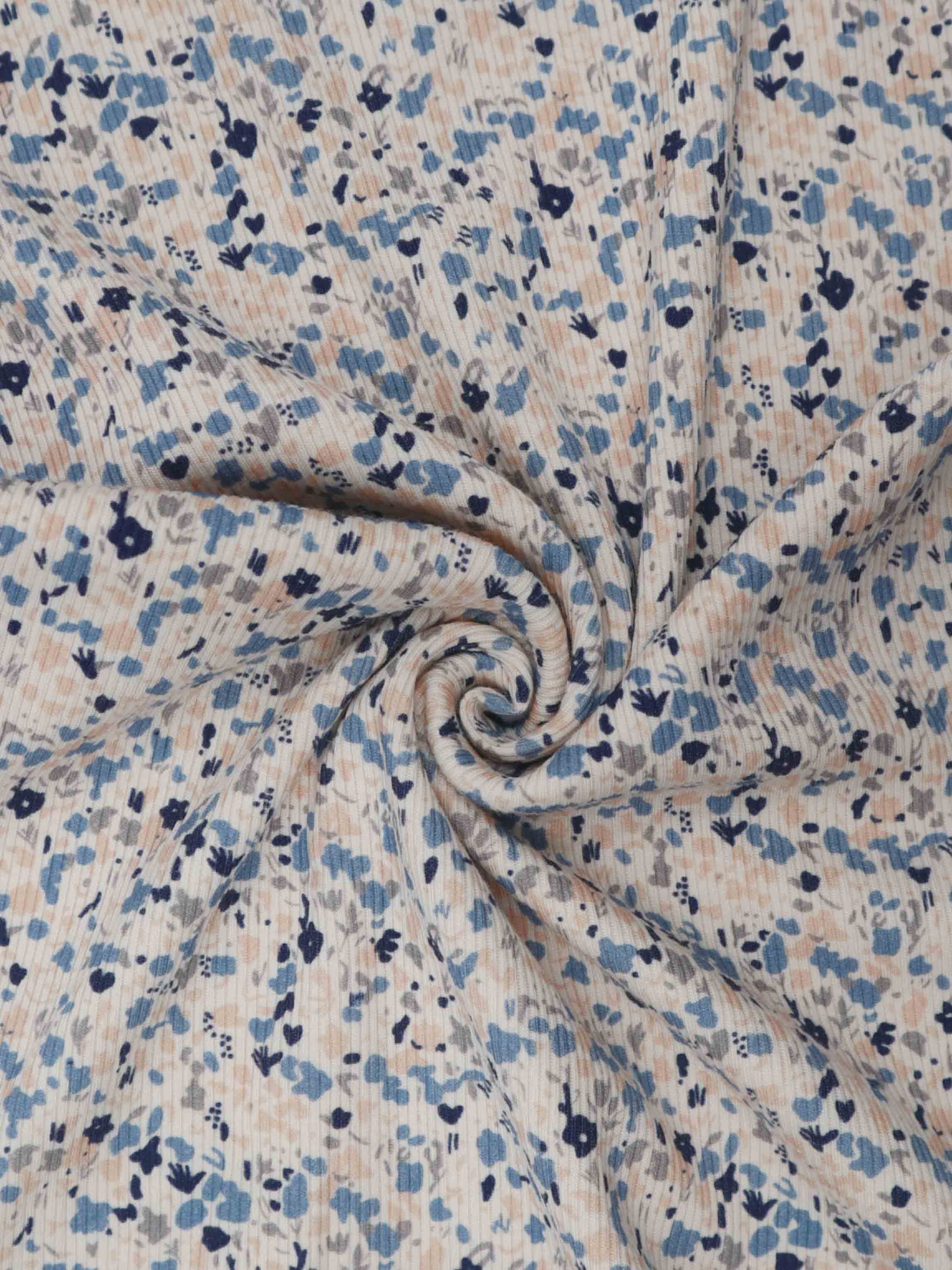 Water Color 3/4 Sleeve Shirt & Skirt-Blue